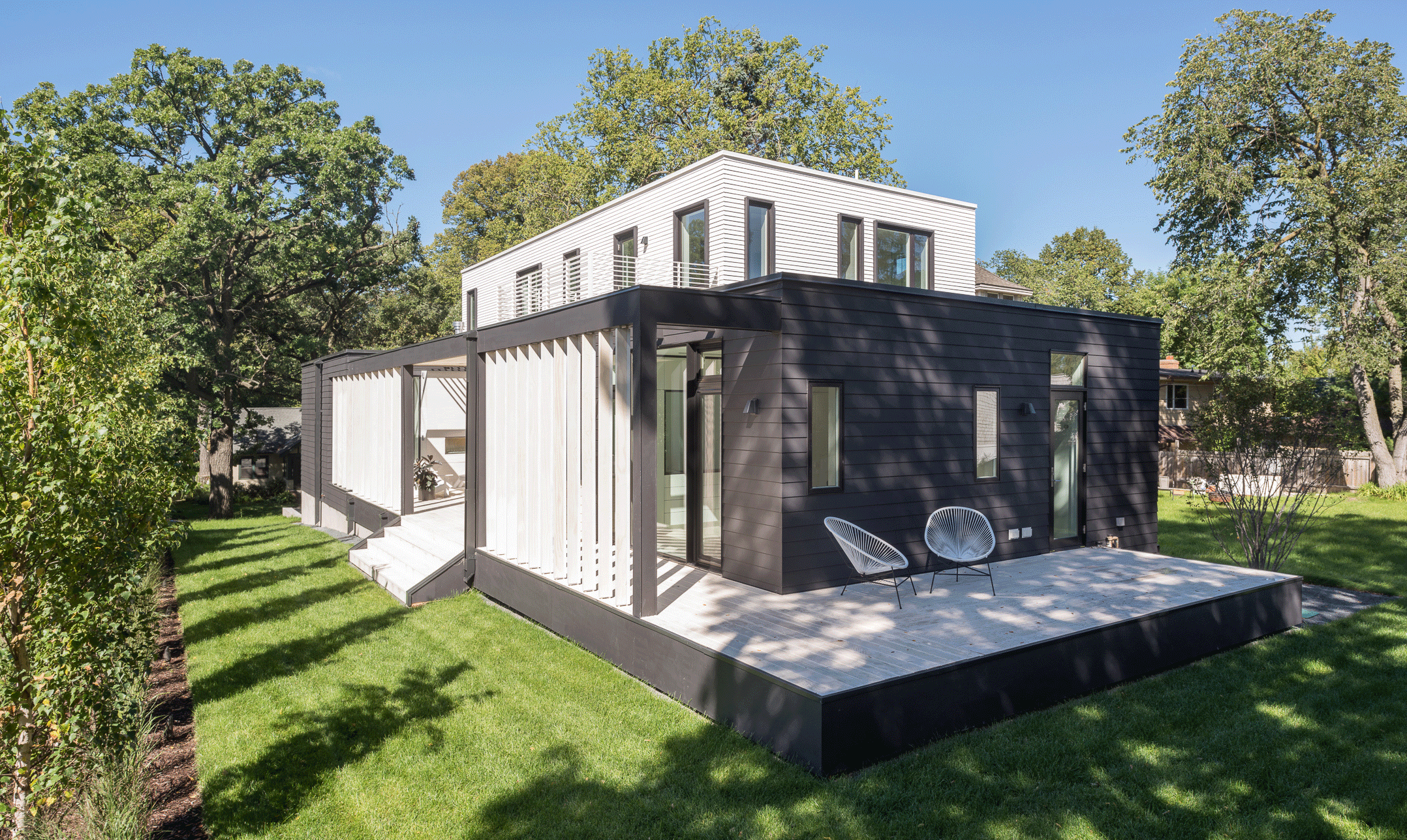 Modern green-star certified black and white home in Minneapolis designed by Christian Dean Architecture