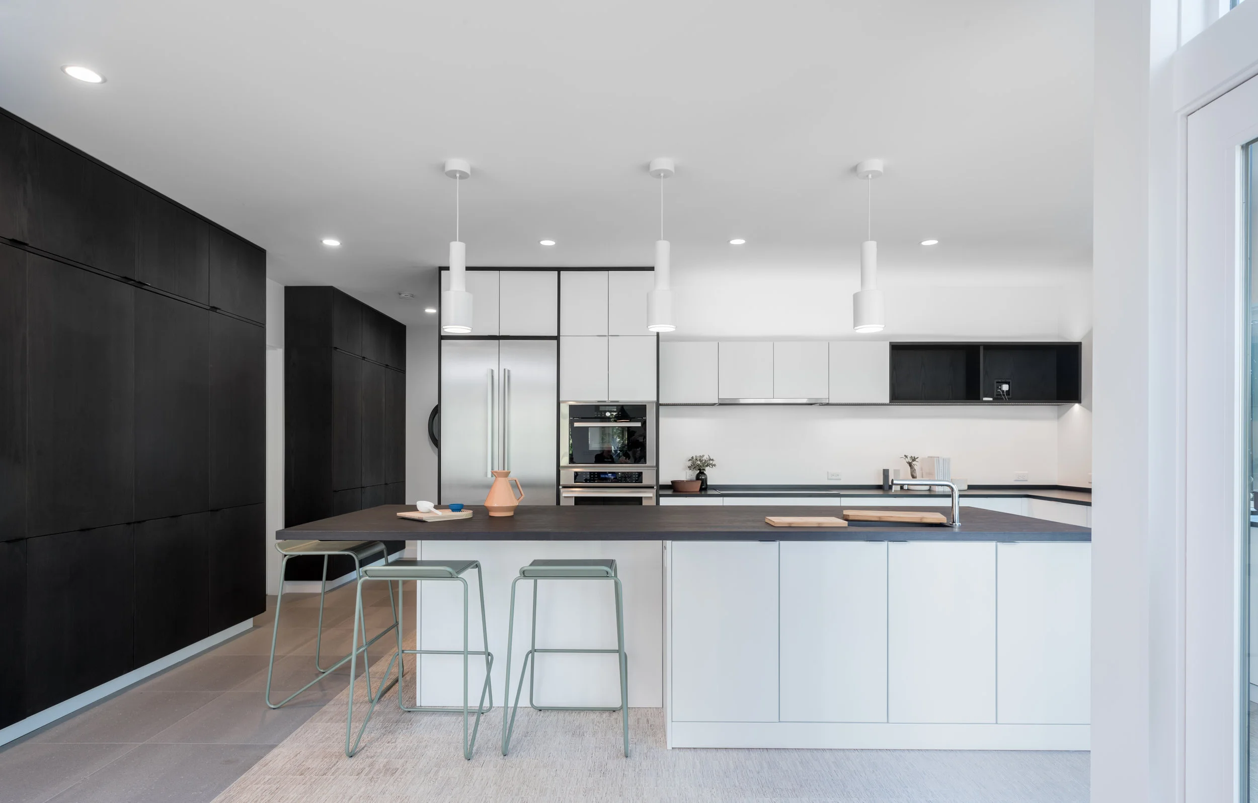 Modern monochromatic custom kitchen