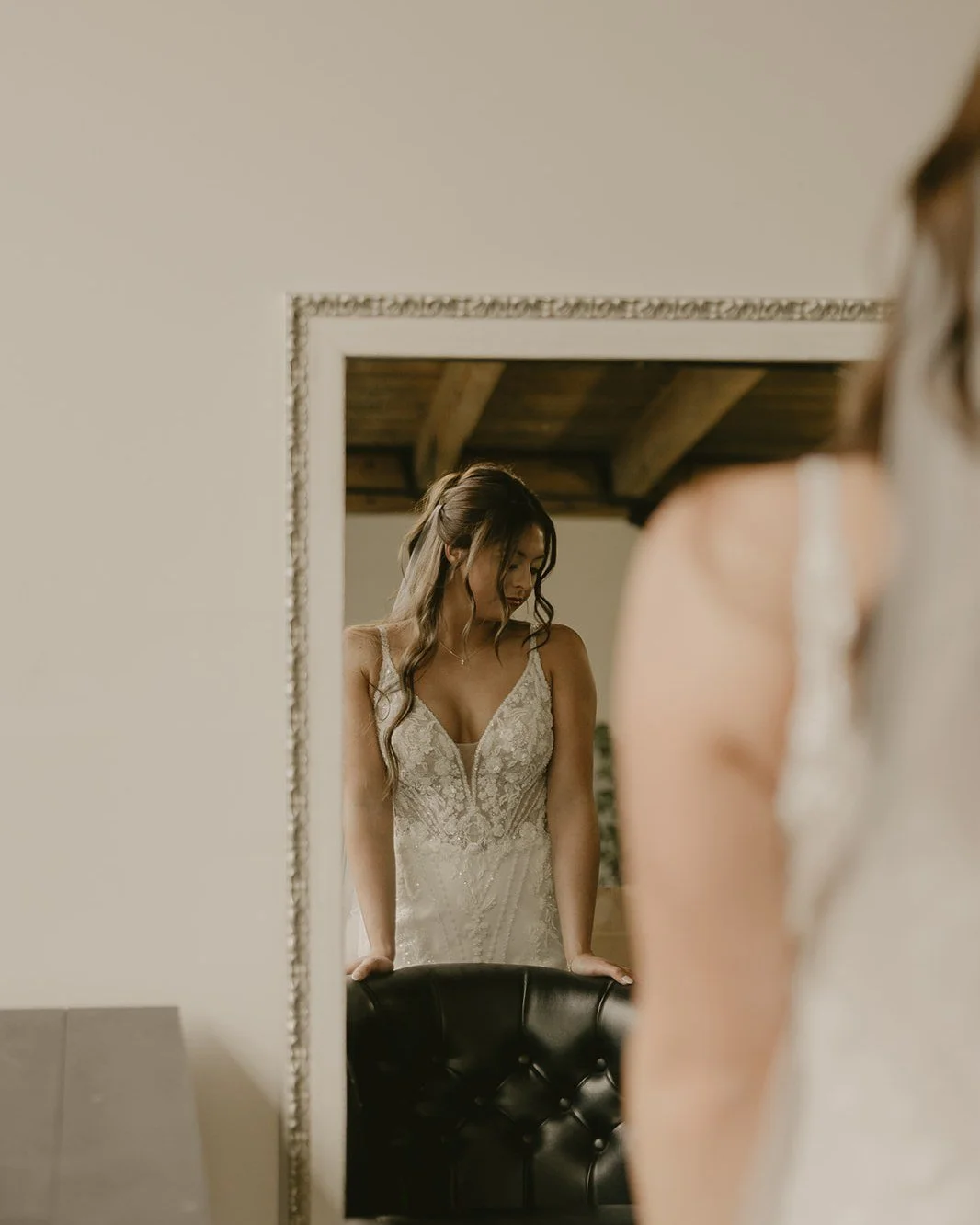 One of my favorite moments is watching my brides see themselves for the first time, fully ready for their wedding day. The excitement, the realization that it&rsquo;s finally here, and knowing all the planning led to this moment. Now it&rsquo;s time 
