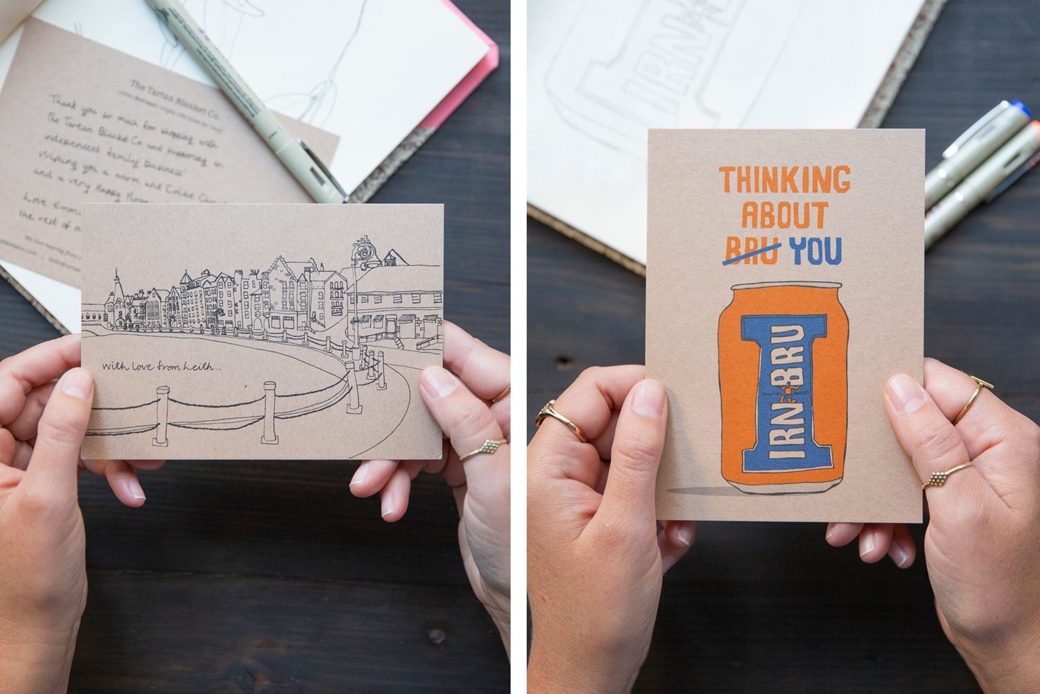 A unique range of gift cards were illustrated keeping in line with the brand story and pulling from Scottish heritage. Available at check out the customer has the option to add a personal gift message with their purchase.