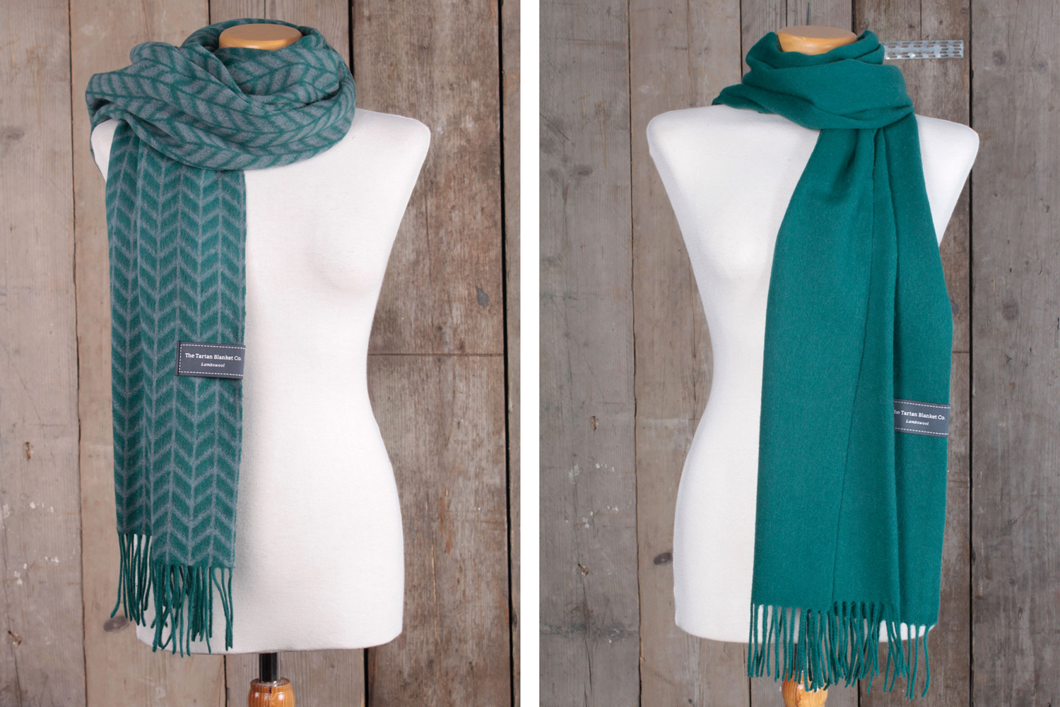 An altered chevron design using a pop of rich colour created a unique scarf design for the statement customer.