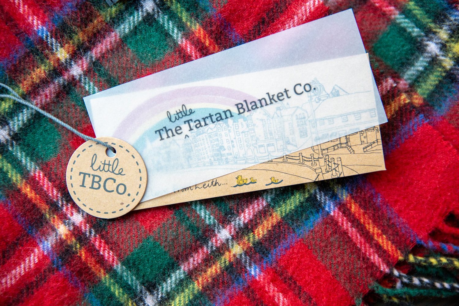  Seperate swing tags for The Little Tartan Blanket Co., the sub-brand of The Tartan Blanket Co. was illustrated and designed to be part of The Tartan Blanket Co.’s branding but also stand alone as its own colourful personality. 