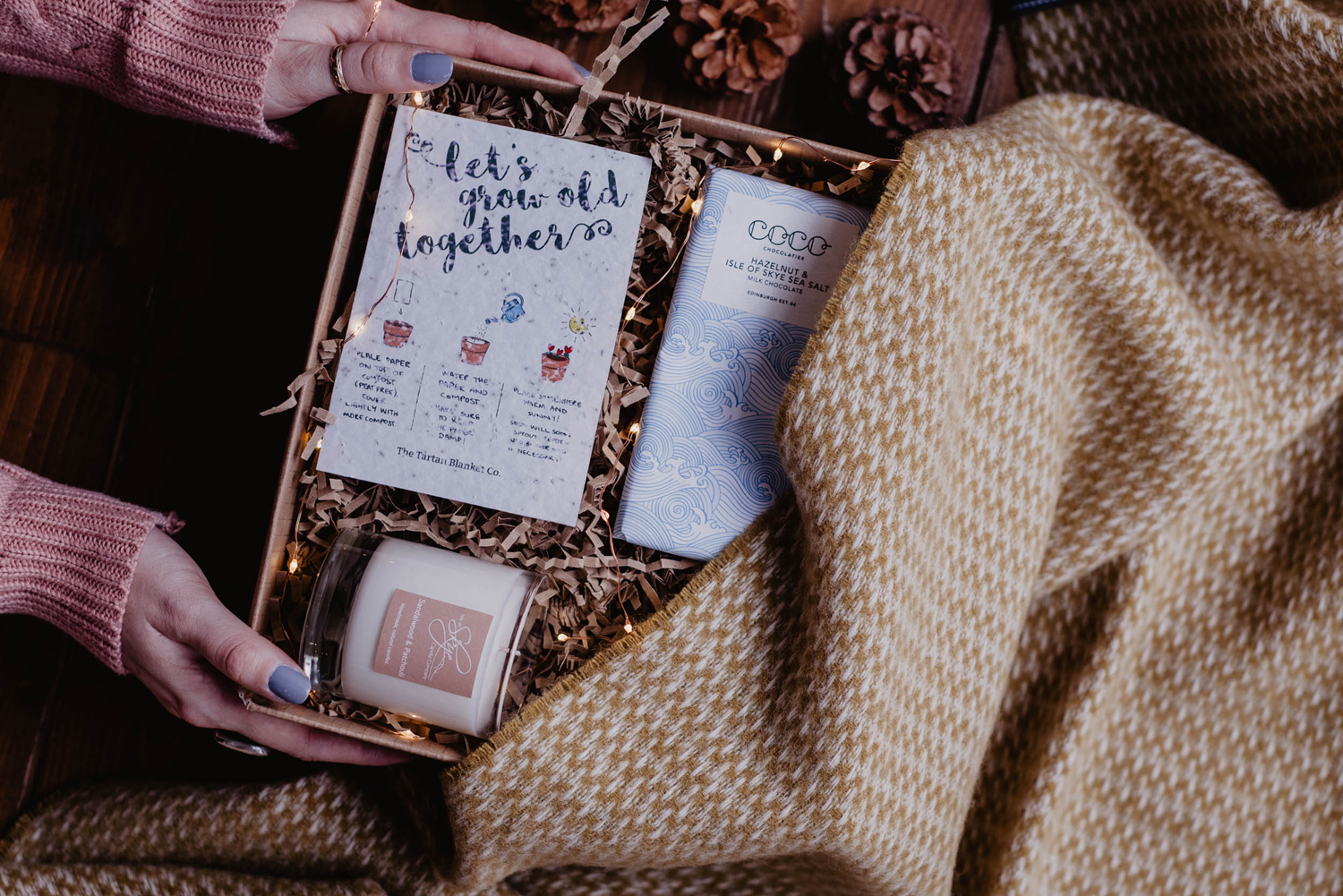 Seed paper was included in the Just Married gift box for newlyweds to plant and grow wildflowers together. Directions on how to grow the seeds were illustrated and printed on the paper.