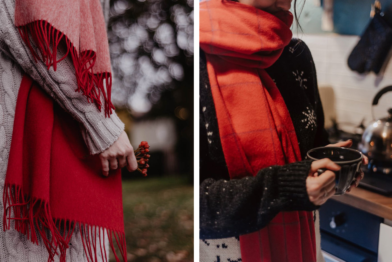  Modern flashes of red tones were built into the collection for the modern statement wearer. 
