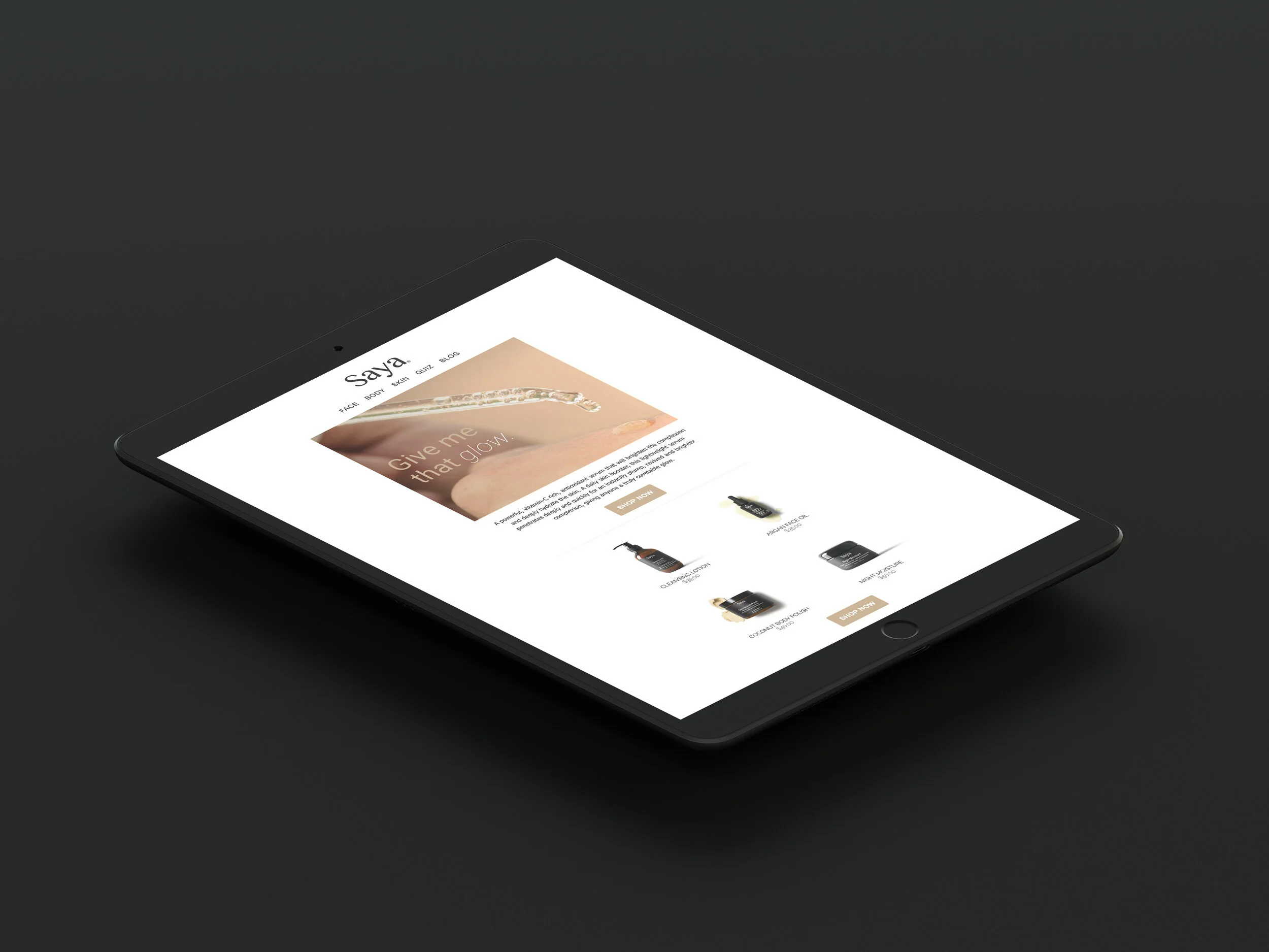  I designed the Saya EDMs introducing tan and black shades to match their new instagram feed. 