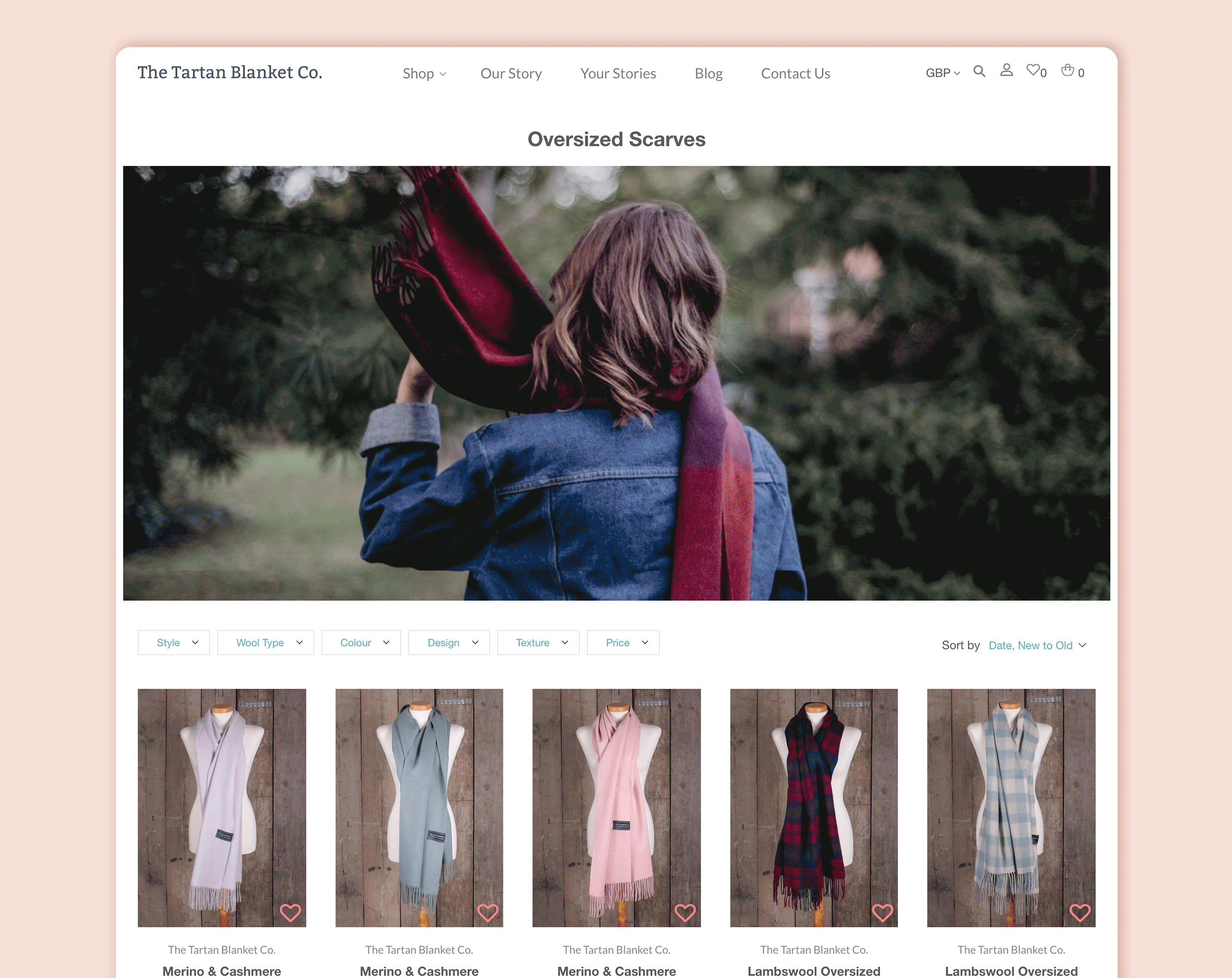  A wishlist was incorporated for the customer to be able to save their favourite designs. As well as items in the customers shopping bag, the customer is able to see how many products have been added to their wishlist from the icons designed in the m