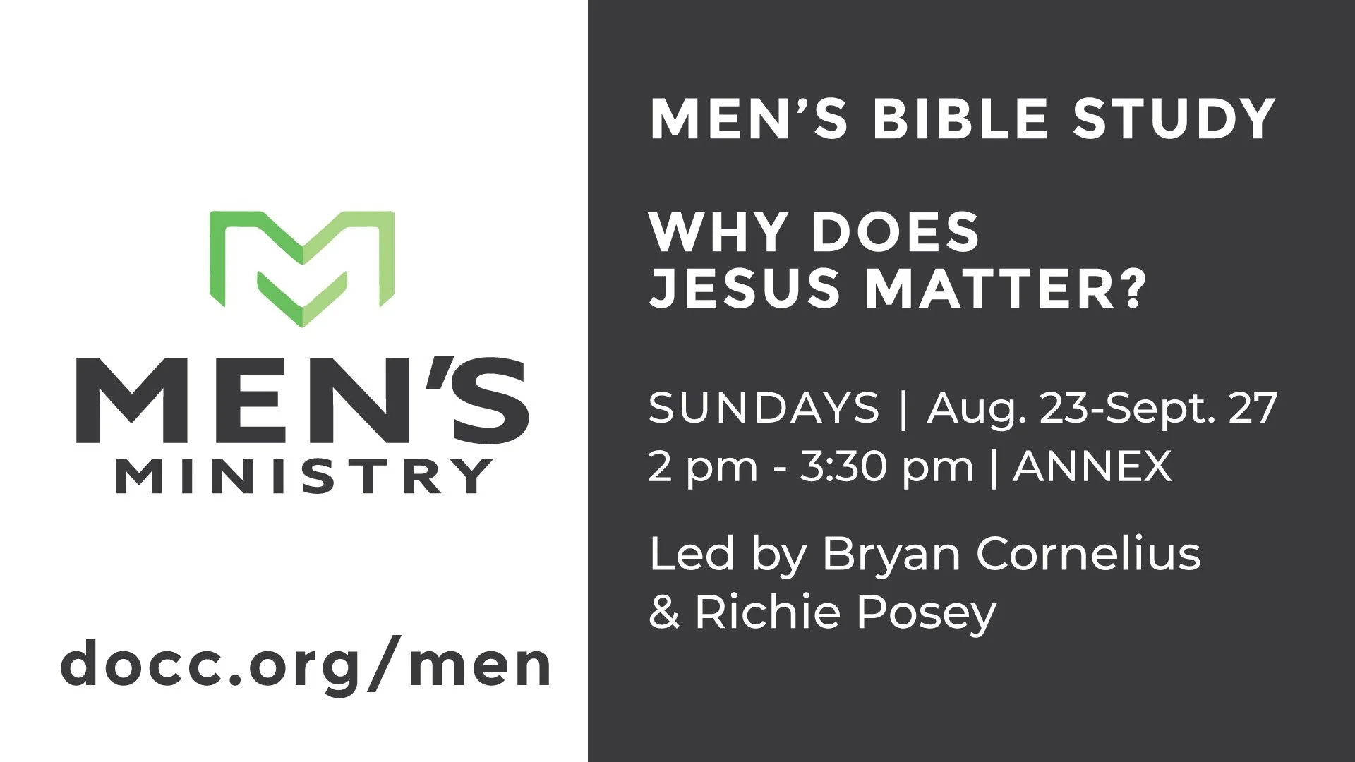 MEN'S BIBLE STUDY | WHY DOES JESUS MATTER