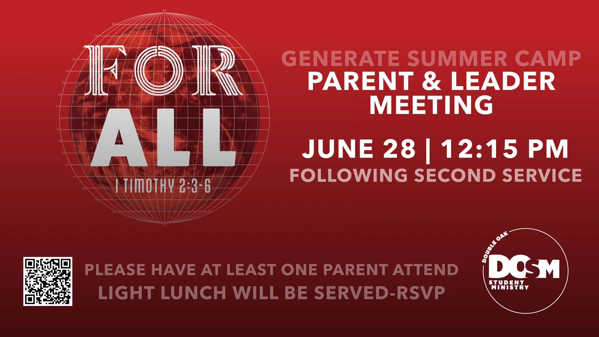 PARENT &amp; LEADER MEETING-DOSM GENERATE SUMMER CAMP