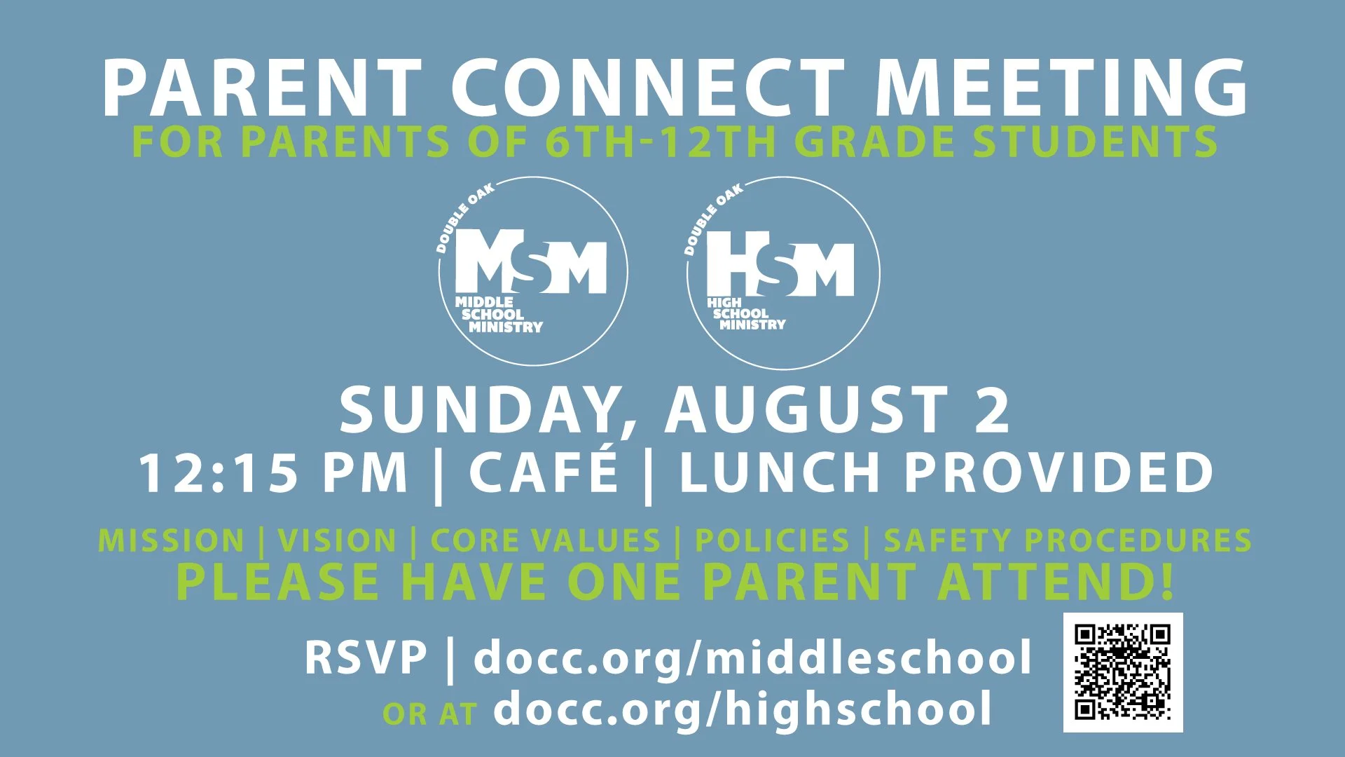 Student Ministry Parent Meeting