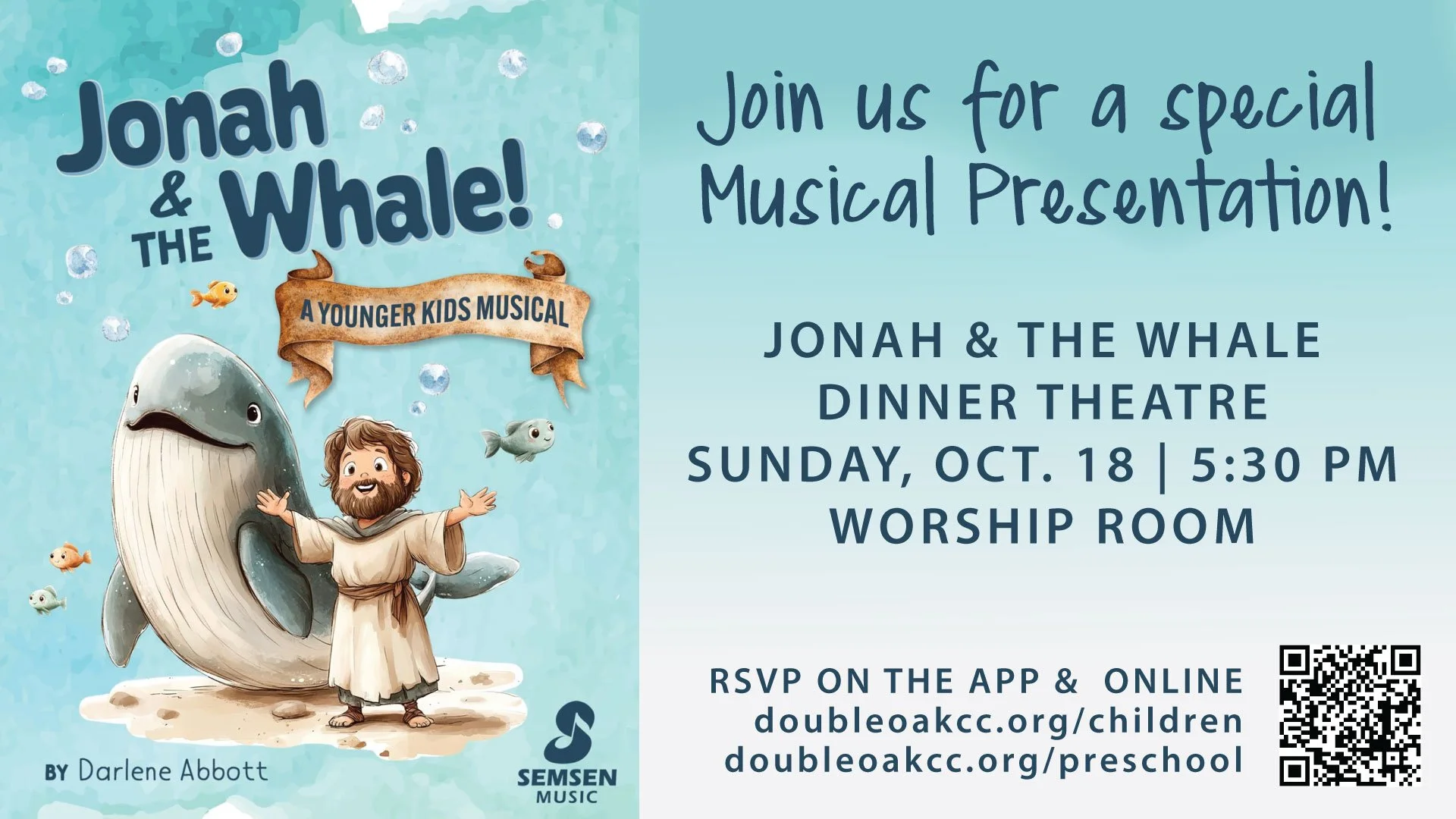 JONAH &amp; THE WHALE - YOUNGER  KIDS MUSICAL