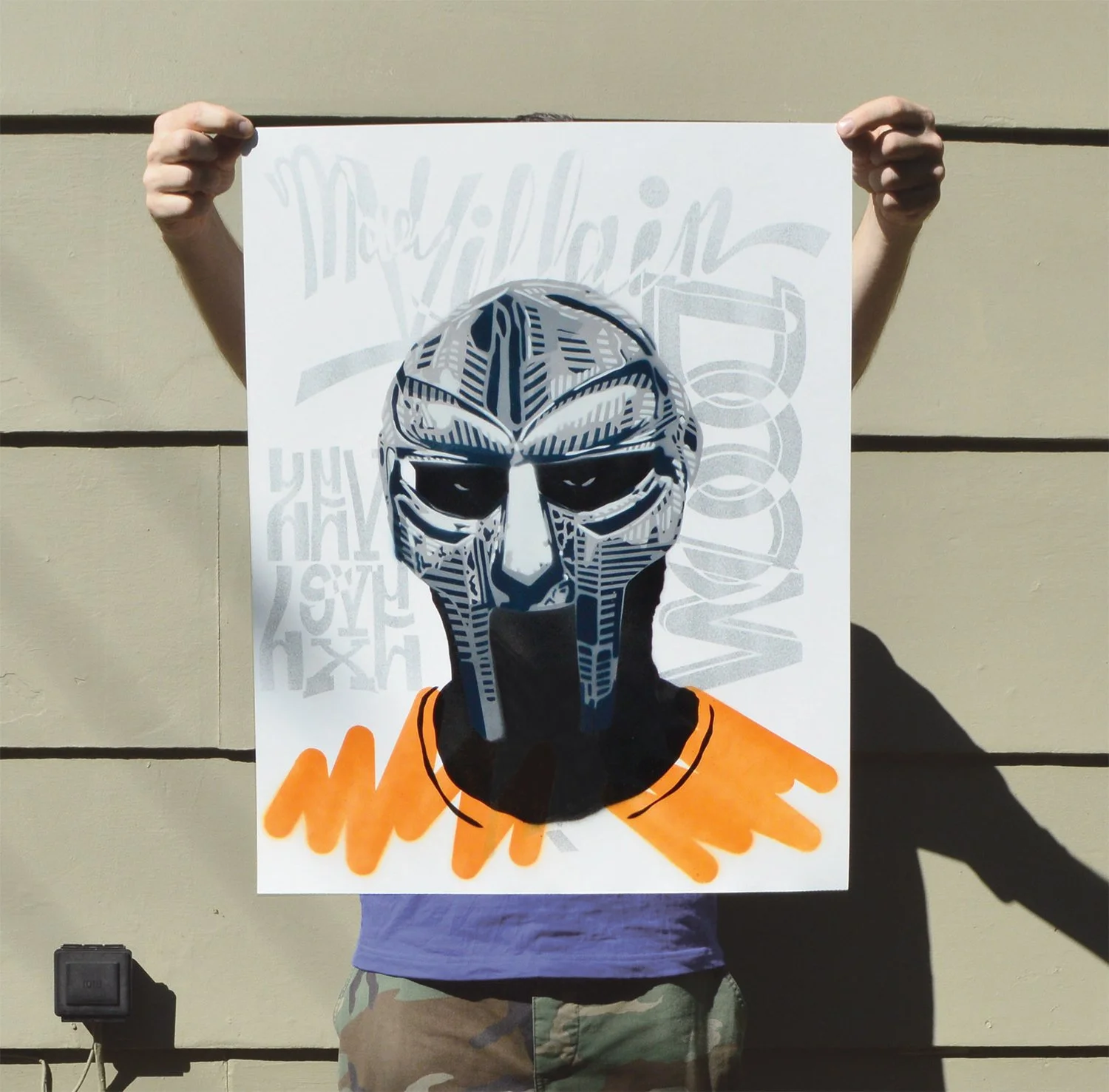 MF DOOM 6-Layer Stencil Print – Limited Edition of 20, Signed & Numbered