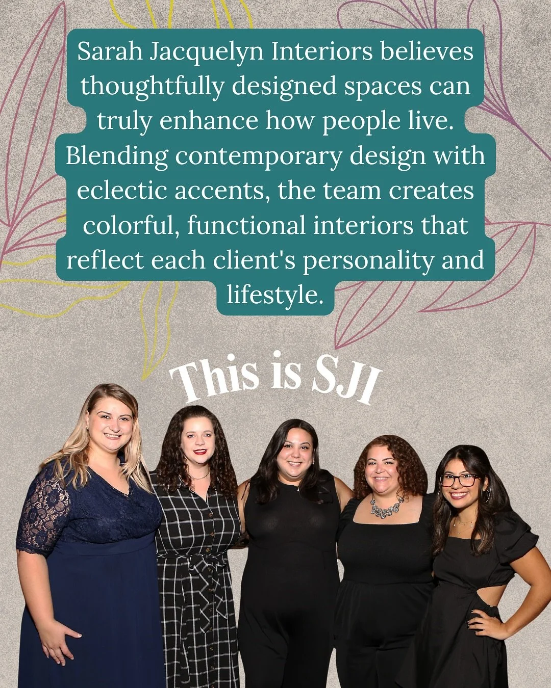 Meet Sarah Jacquelyn Interiors. Known for bold color, thoughtful details, and joyful design, SJI creates contemporary spaces with eclectic flair and timeless comfort 🏠✨
