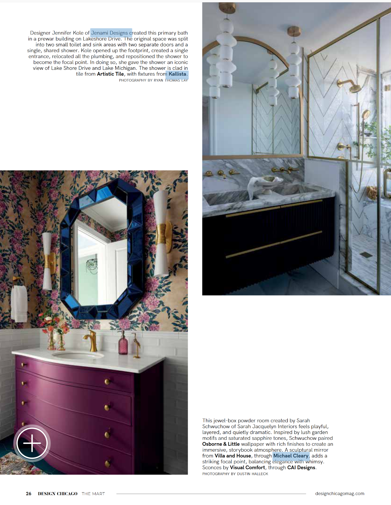 Jewel-toned powder room, chicago interior designer, design chicago magazine
