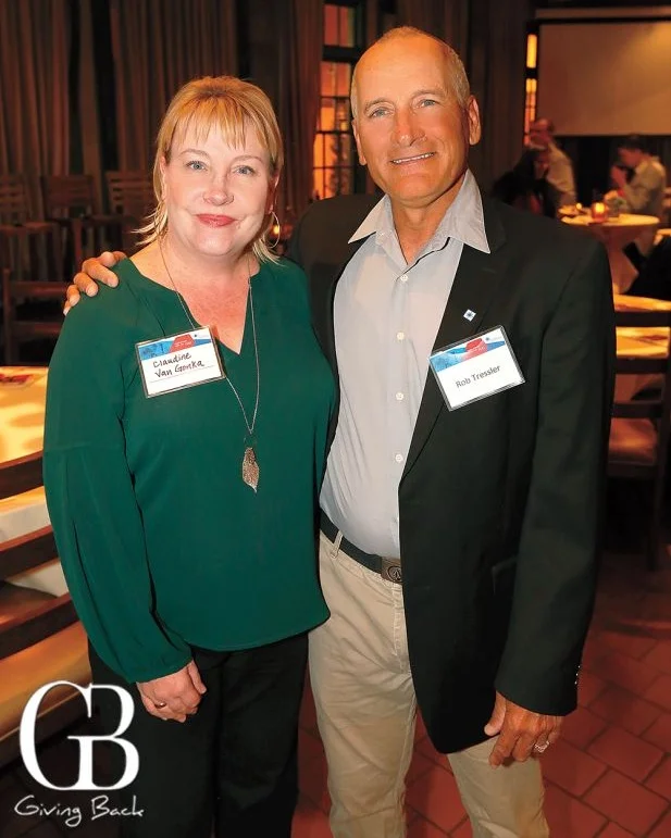 SDBB Public Relations Manager Claudine Van Gonka and Panelist, Robert Tressler, Ph.D ., Vice President of Laboratories, Cell Therapy, SDBB