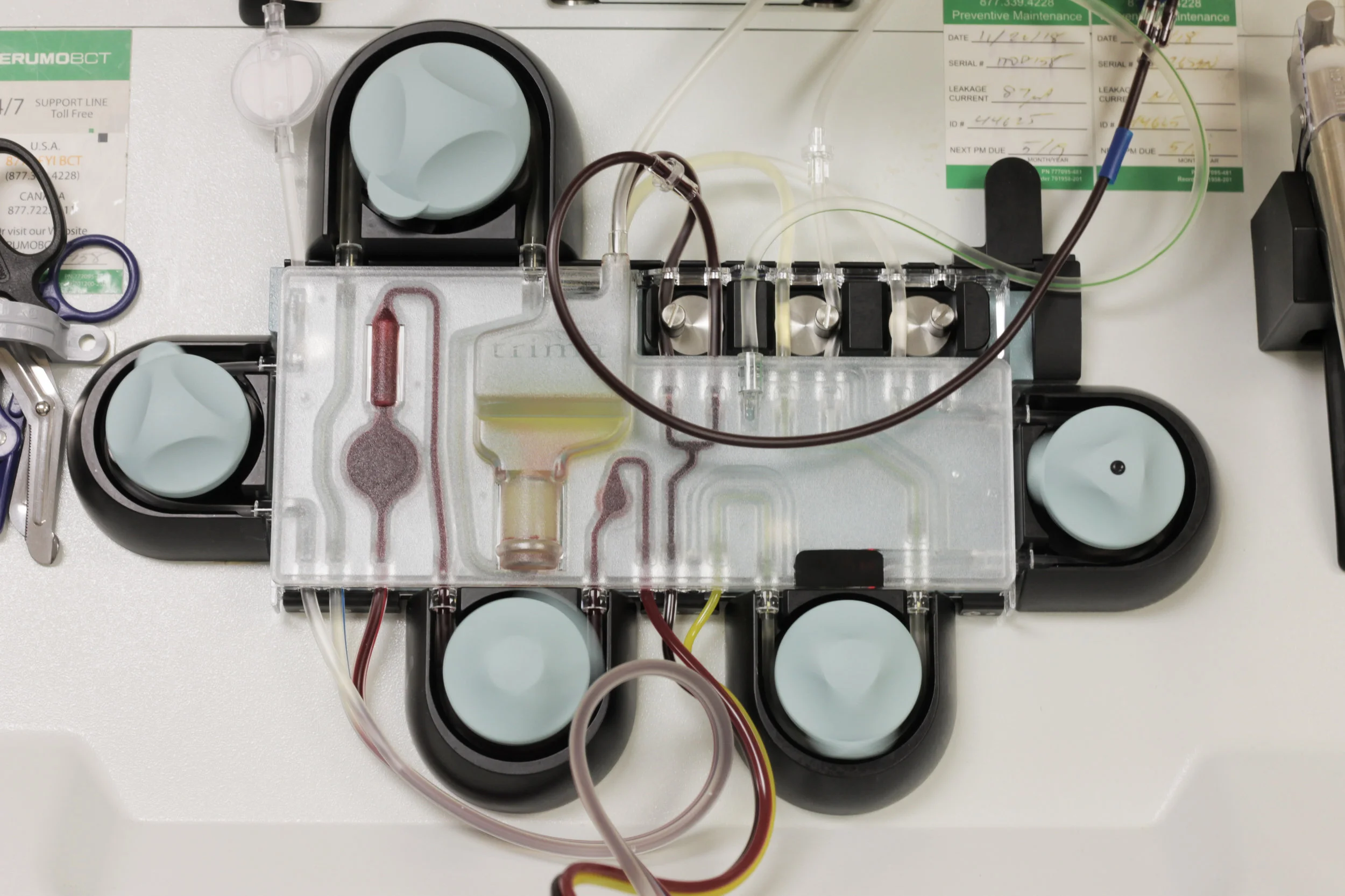 Trima machines (pictured above) separate blood components into red blood cells, plasma, and platelets.
