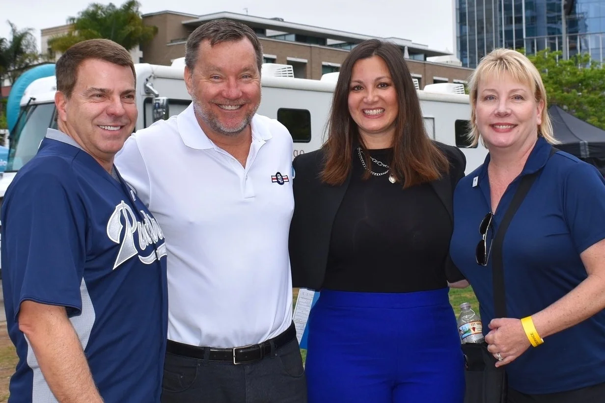 David Wellis, CEO, SDBB; San Diego Padres’ SVP, Community & Military Affairs Tom Seidler; SDBB’s Sherry Serio, Vice President of Development; and SDBB Public Relations Manager Claudine Van Gonka
