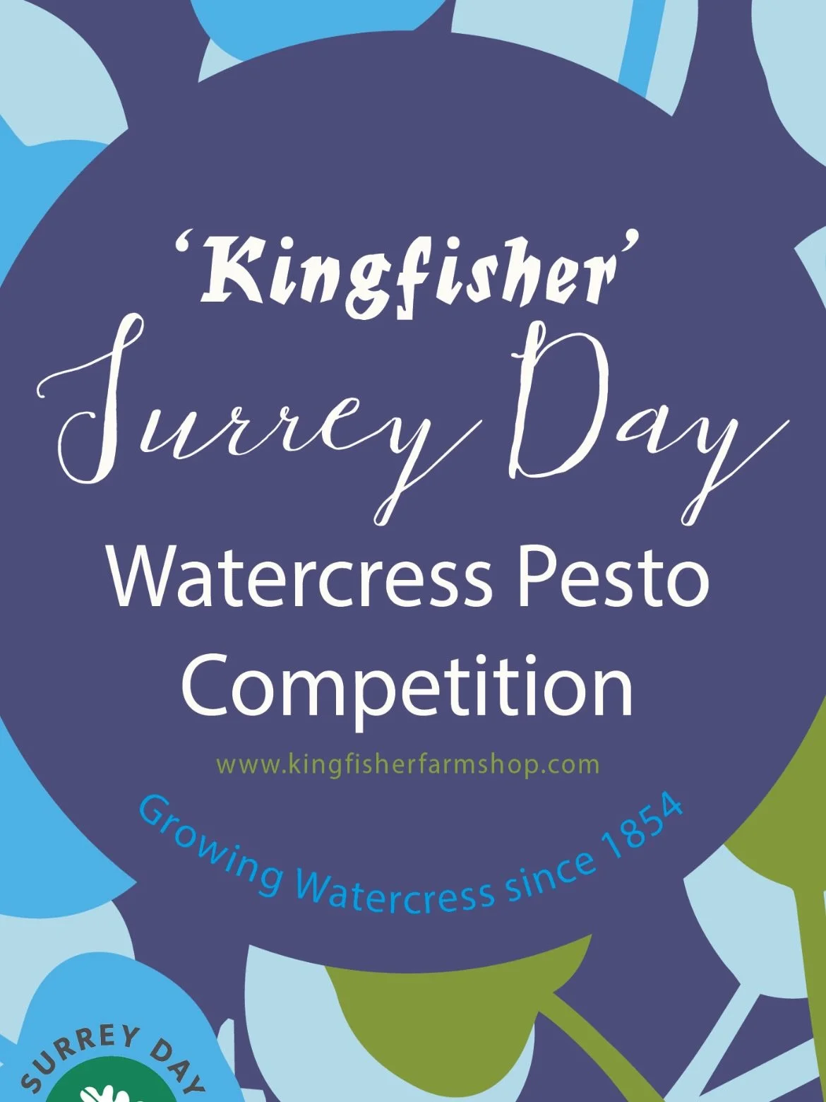 Calling all pesto lovers! Enter your watercress pesto in our competition on Saturday 9 May. 

Pop over to our Surrey Day page on our website for further details. Link in profile 

#watercresspesto 
#watercresspestocompetition 
#surreyday 
#kingfisher