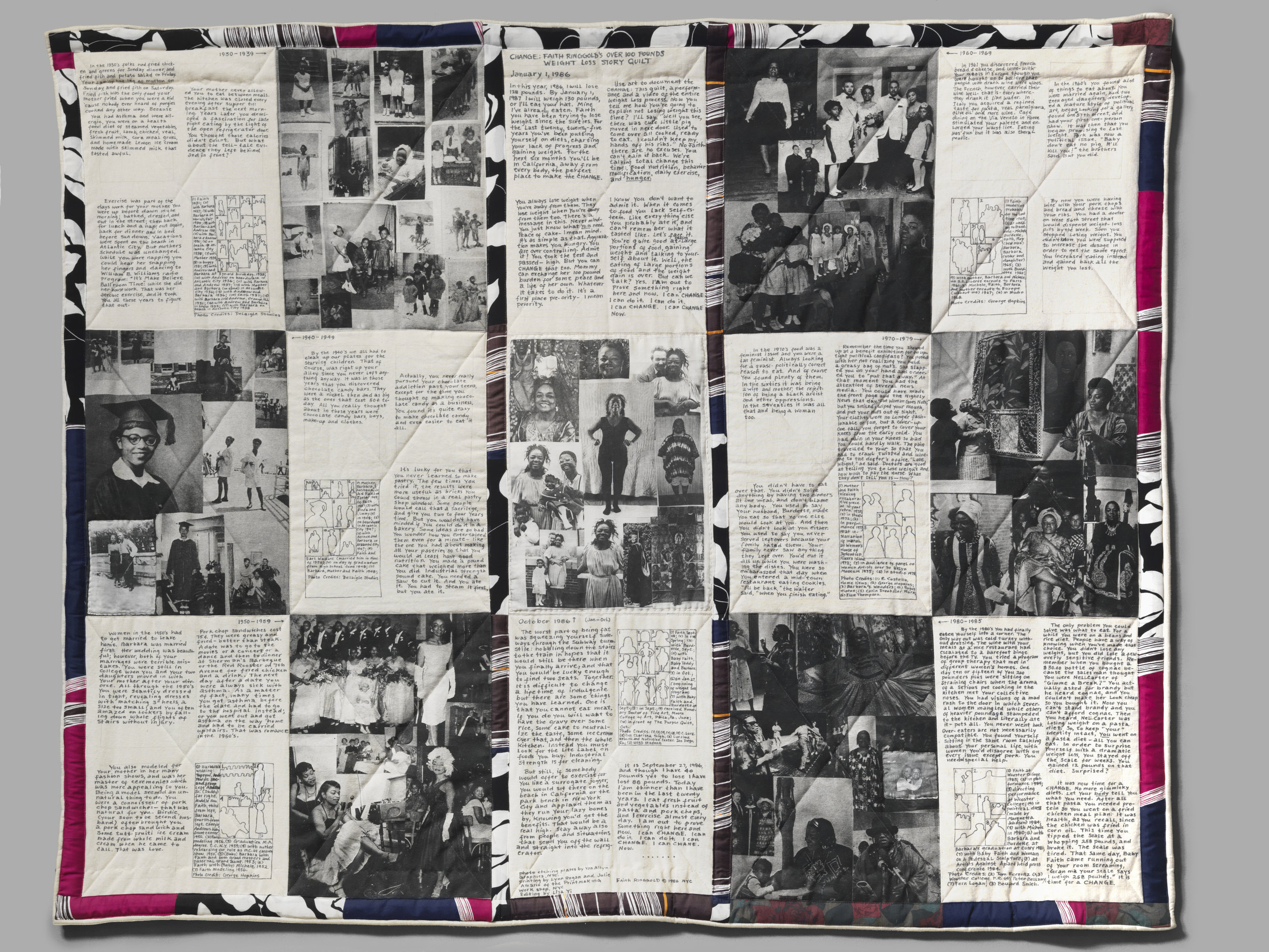 "Change:  Over 100 Pound Weight Loss Performance Story Quilt", 1986