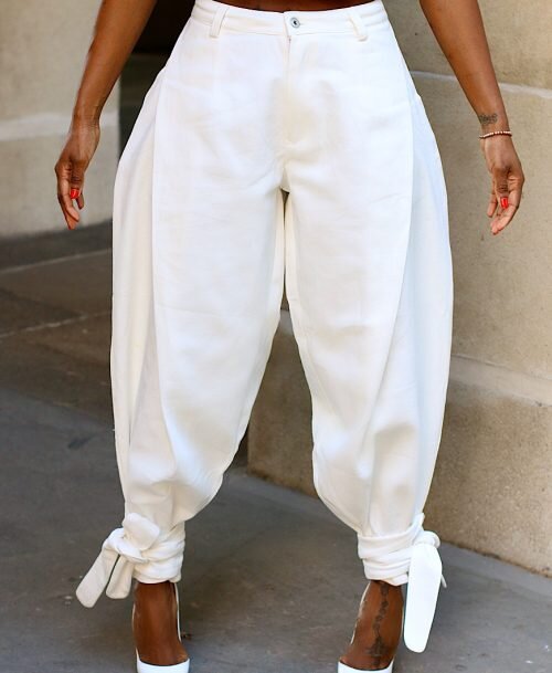 Doha Denim Tied Cuff Pants