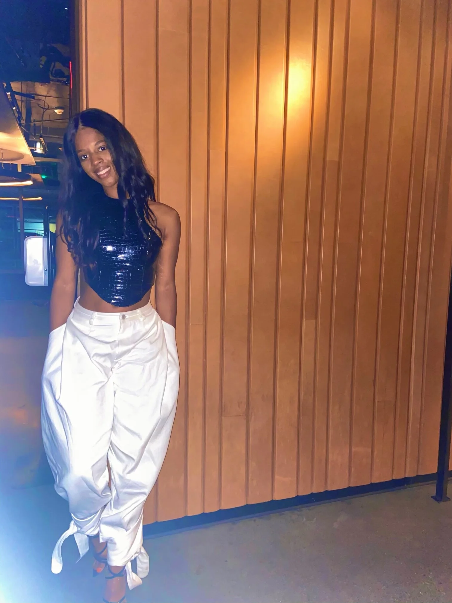 SHOP THIS LOOK — @absoluteepitome wearing @thekemiststore Doha Denim Tied Cuff Pants