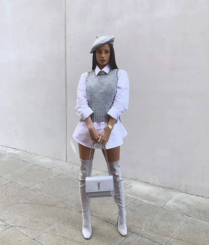 Cassey Grey Knotted Vest 