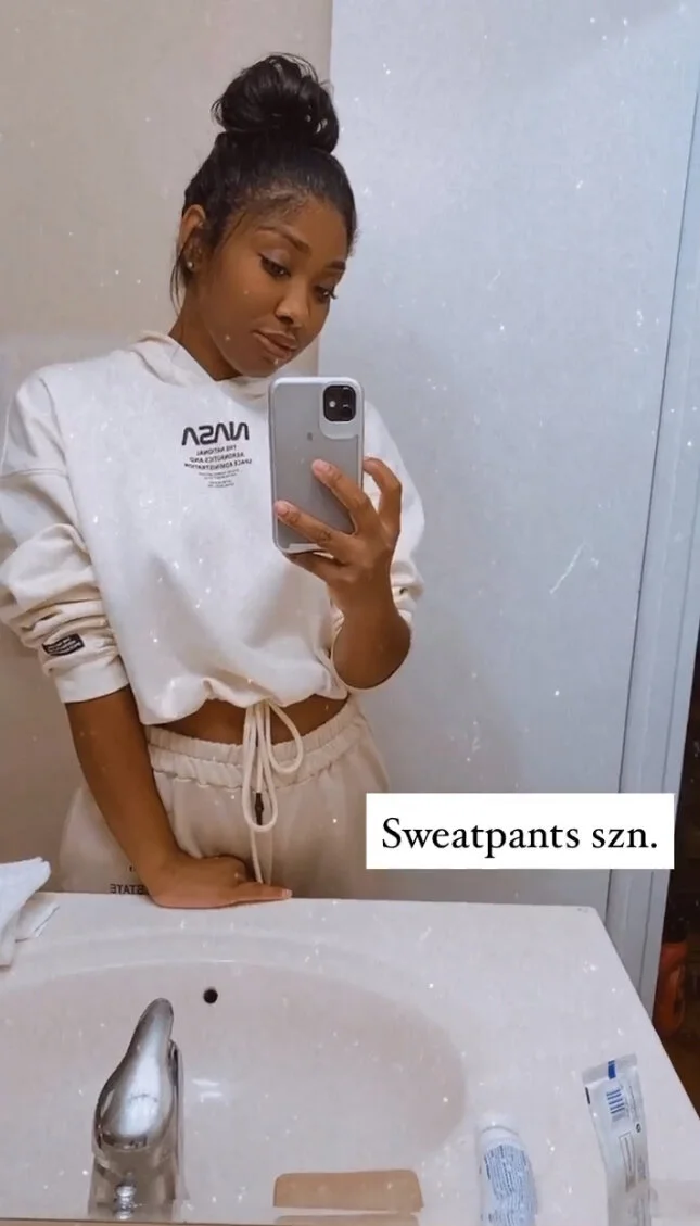 SPOTTED - @weartofindh.e.r in Cream sweatsuit