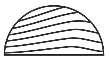 Semi circle illustration with wave