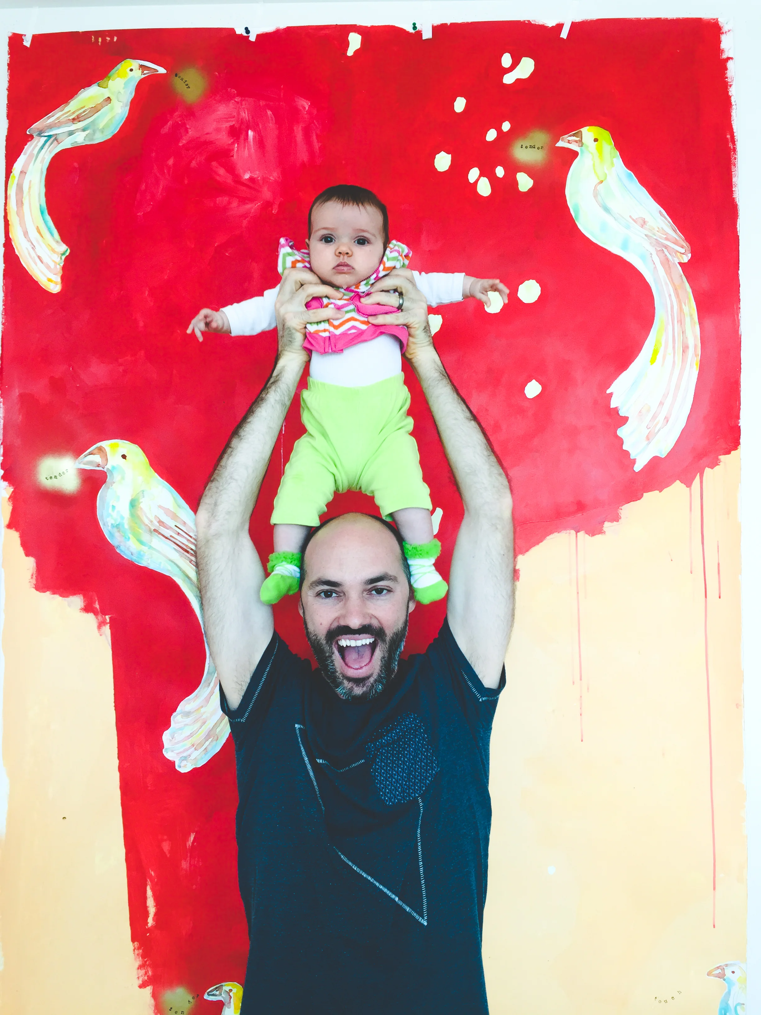 Nathan & daughter (in front of En Une Seule, Fleur)