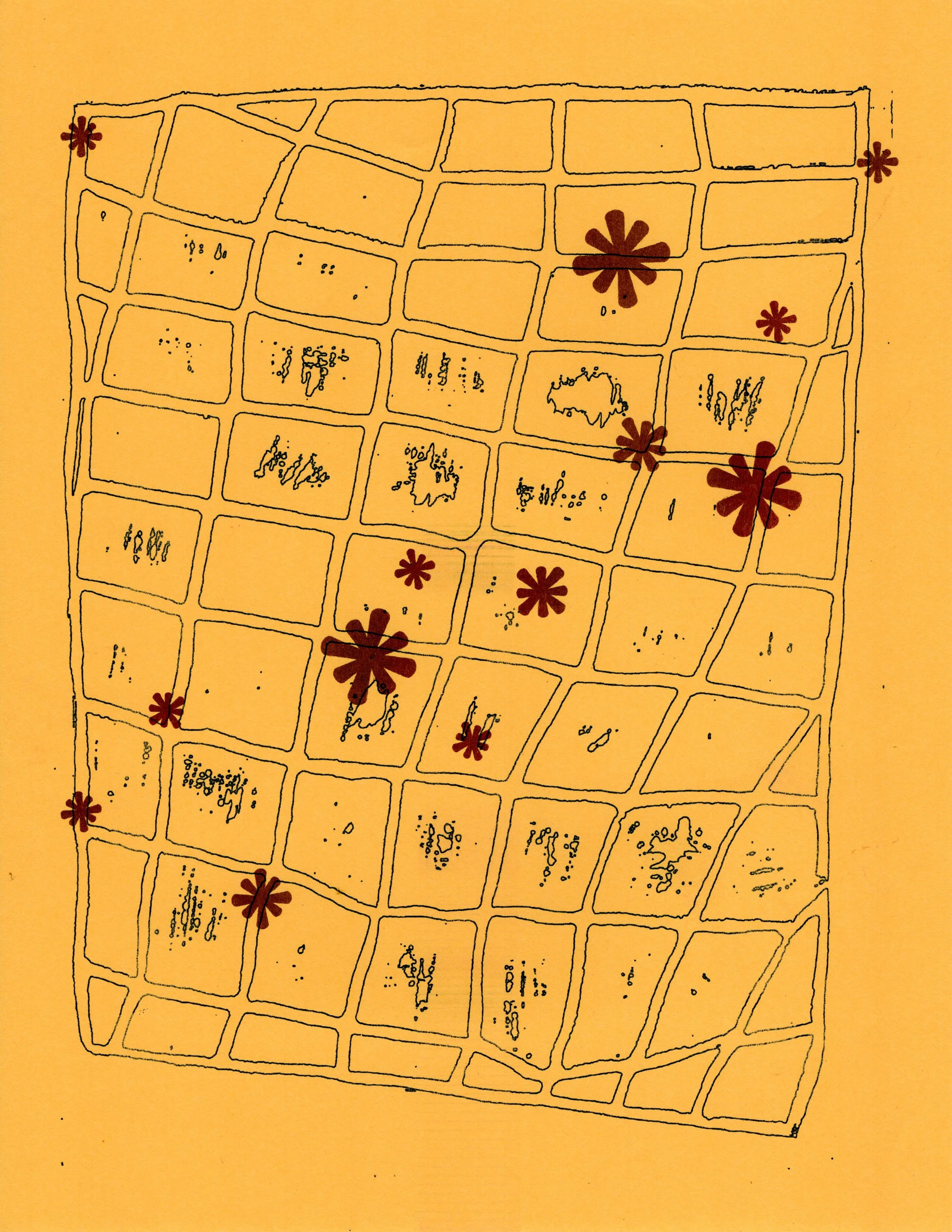 Surf Tracking pg. 3, Riso ink on paper, 8.5”x11”, 2024