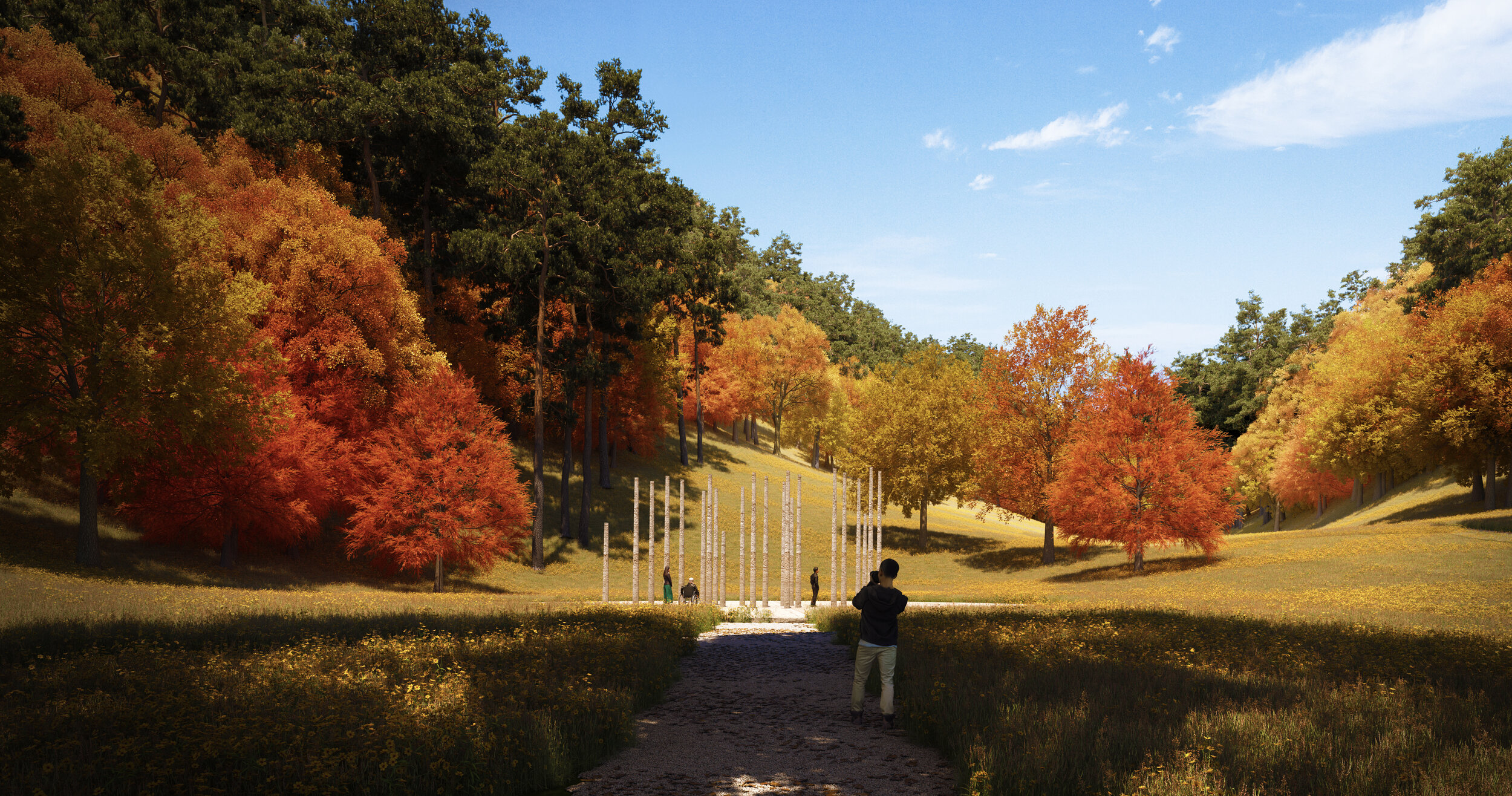  The memorial viewed from the main exhibition path 