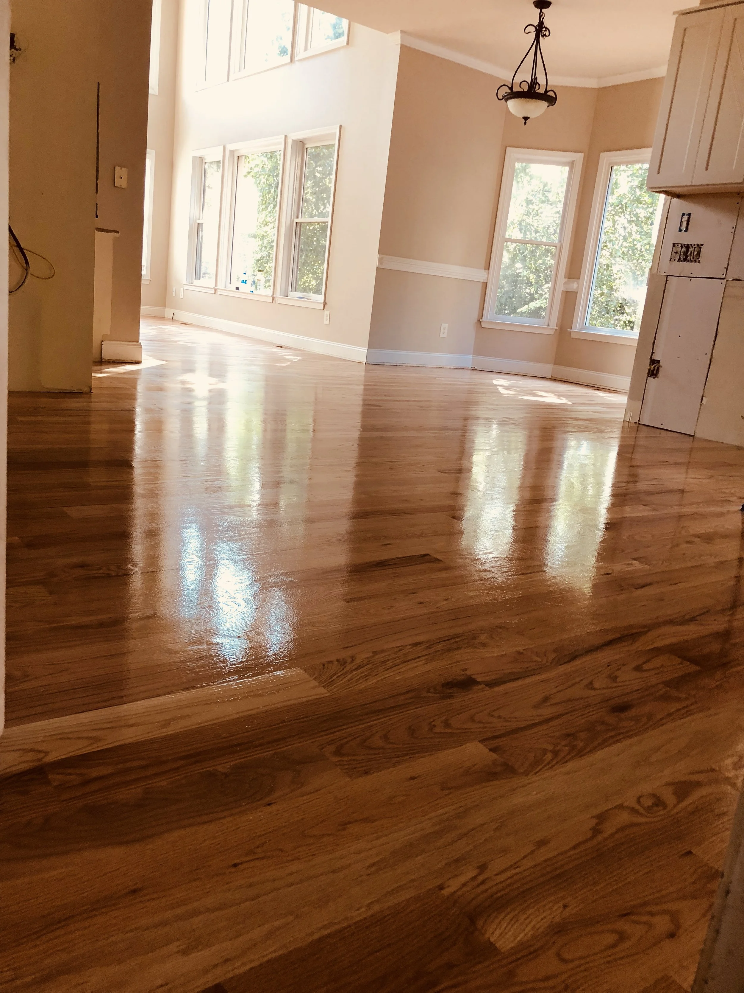 Red oak plank floors
