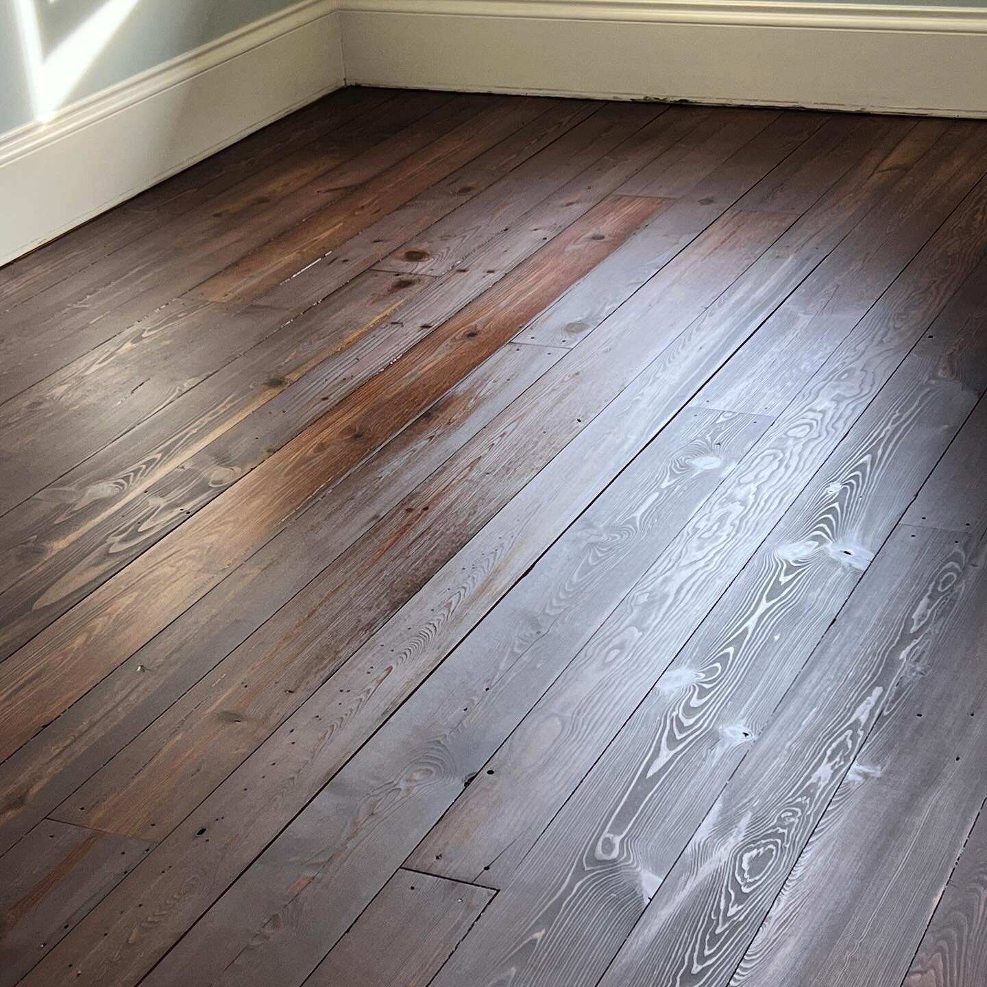 Random width heart pine flooring milled from the bones of an  1850s North Carolina barn. Which means the trees loved for another 100 years before that. Seen here after being perfectly sanded and then protected and beautified with a plant based hardwa