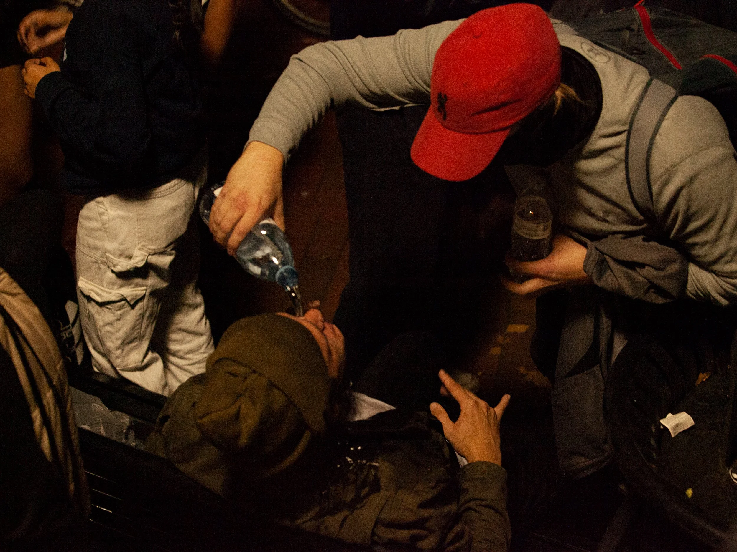 Protestor Pepper-Sprayed by Proud Boys Supporters