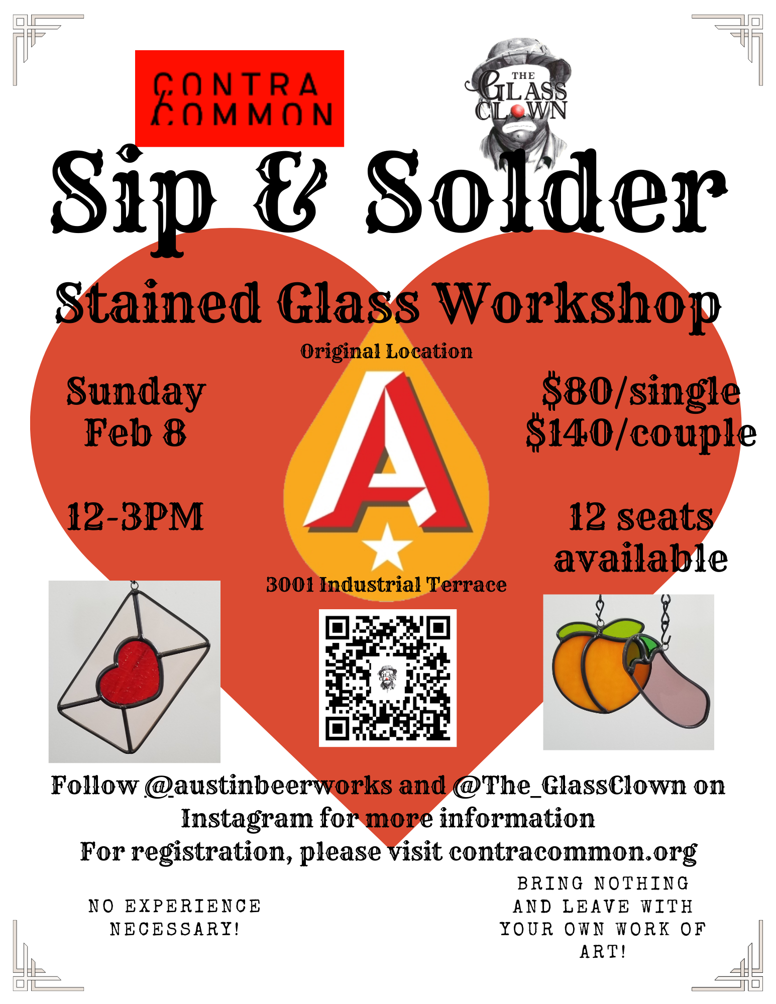 Sip + Solder Stained Glass Workshop hosted by Deke Cameron