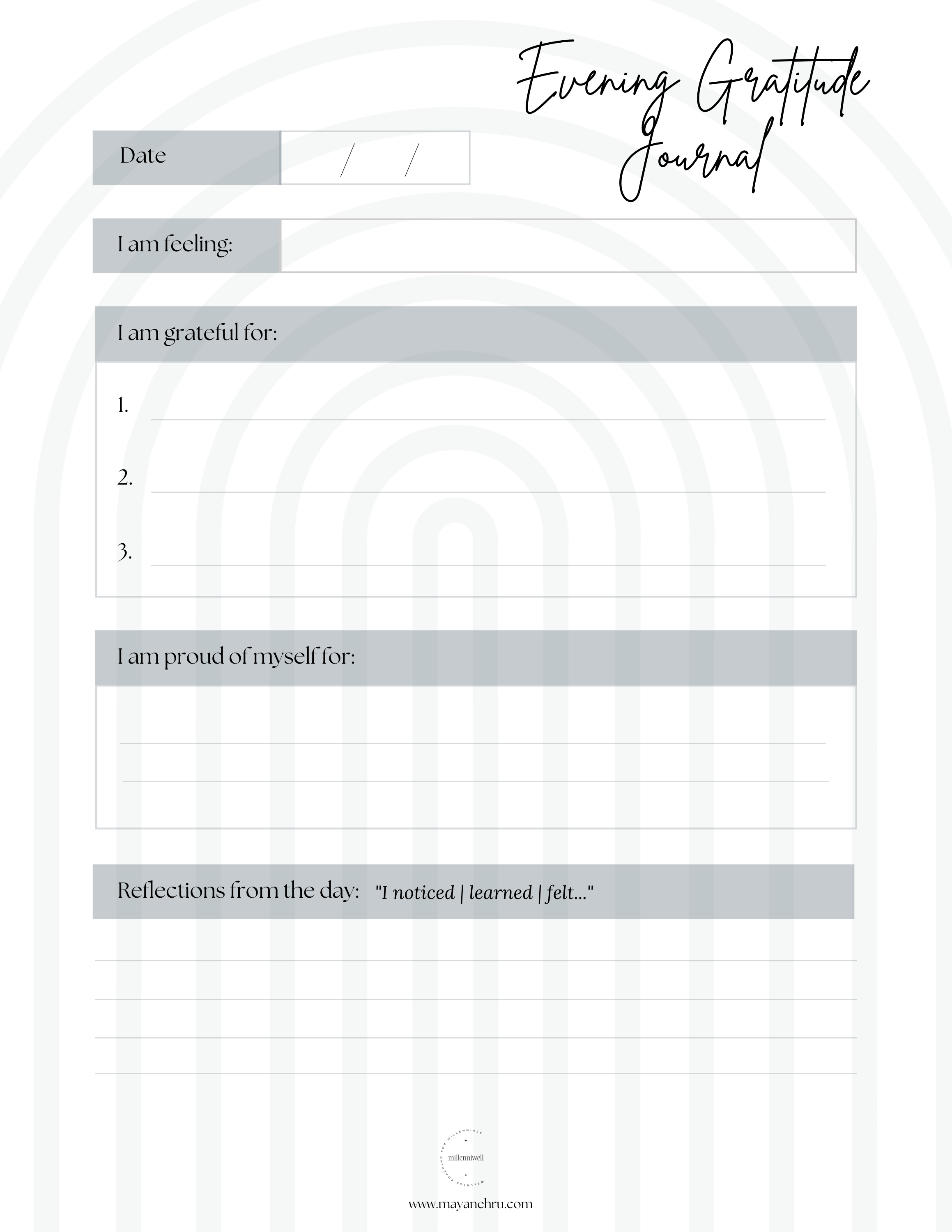 Evening self care for gratitude and mindful living