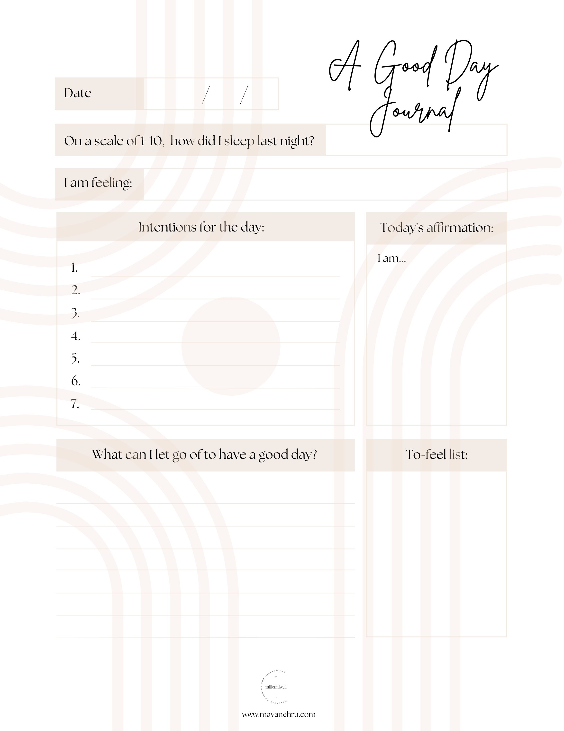 Gratitude and intention setting journal