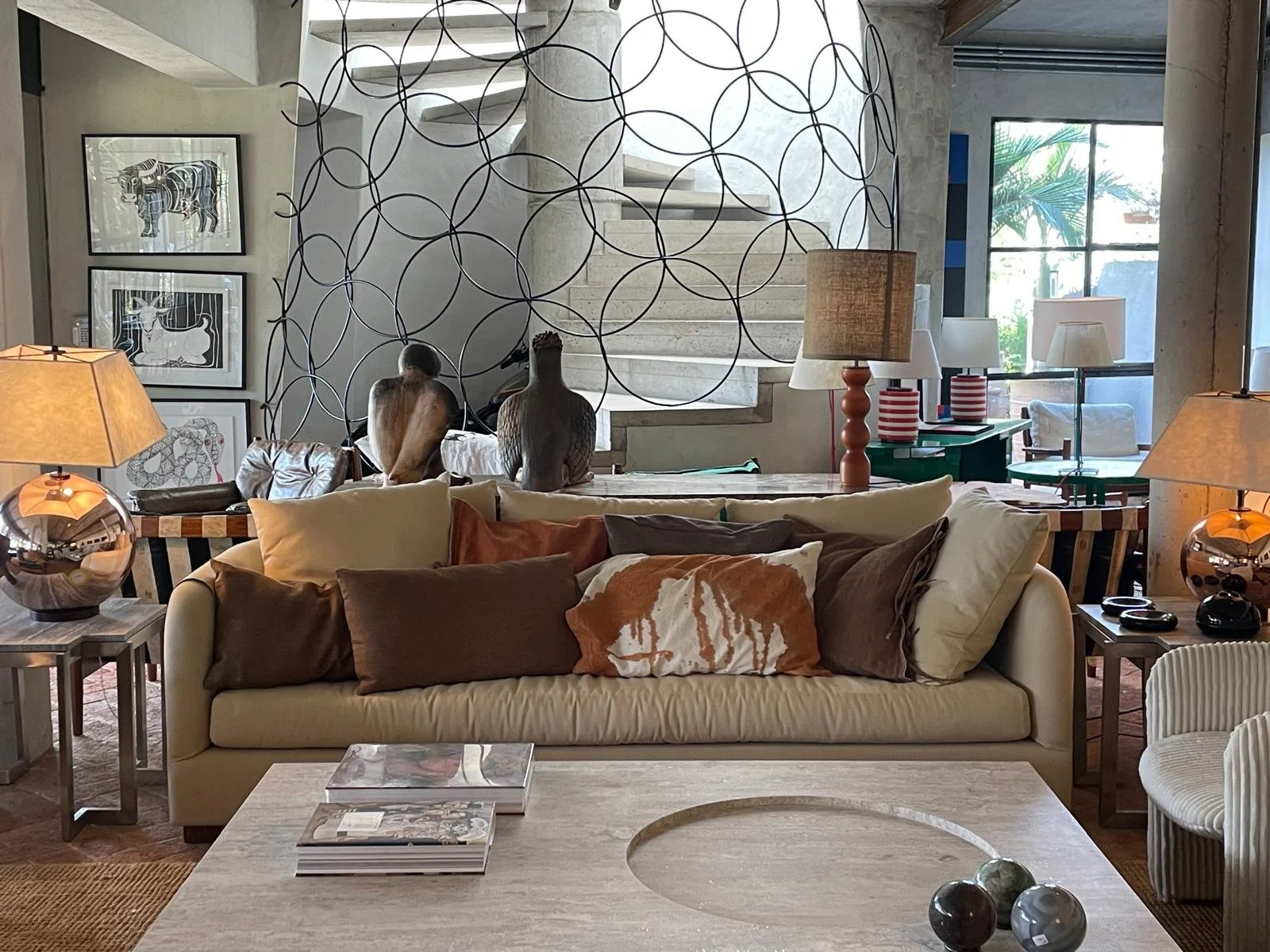 Mesa mármol rectangular con refundido