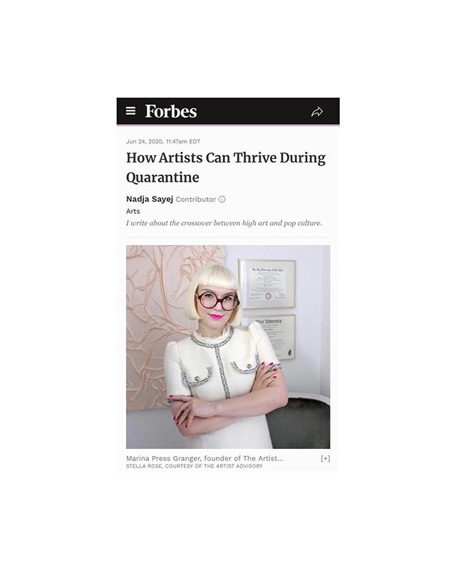 Artists - want to know what you can do to thrive during quarantine? Read my interview in @forbes &amp; find out how you can THRIVE now. Interview by the amazing @nadjasayej ✨

Photos by the @itsstellarose