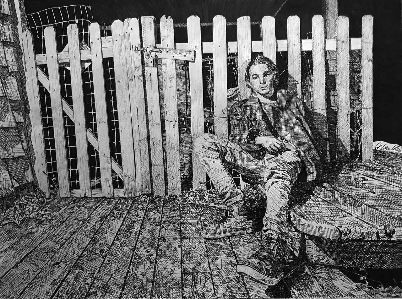   Conner Chase   Dalton  2018. Ink on Paper. 16 x 22 inches. 