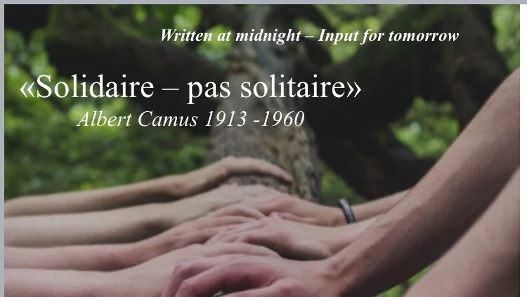 «Solidaire - pas solitaire»