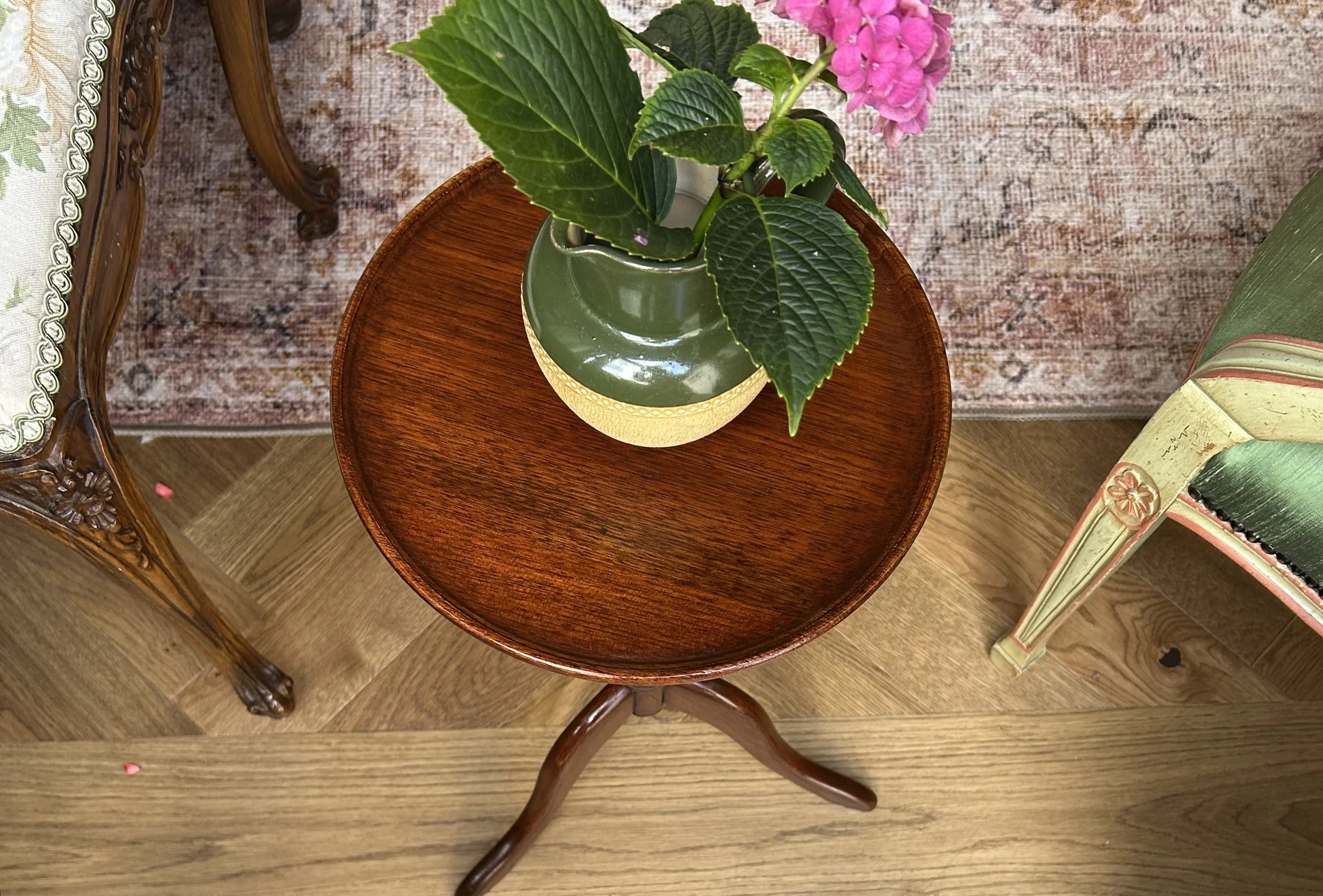 Small Mahogany Wine Table On Tripod Base
