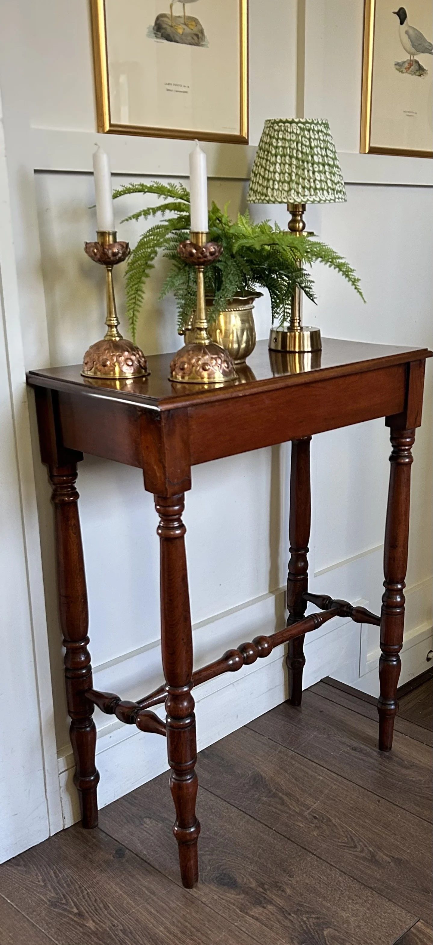 Victorian Mahogany Side Table On Stretcher Base