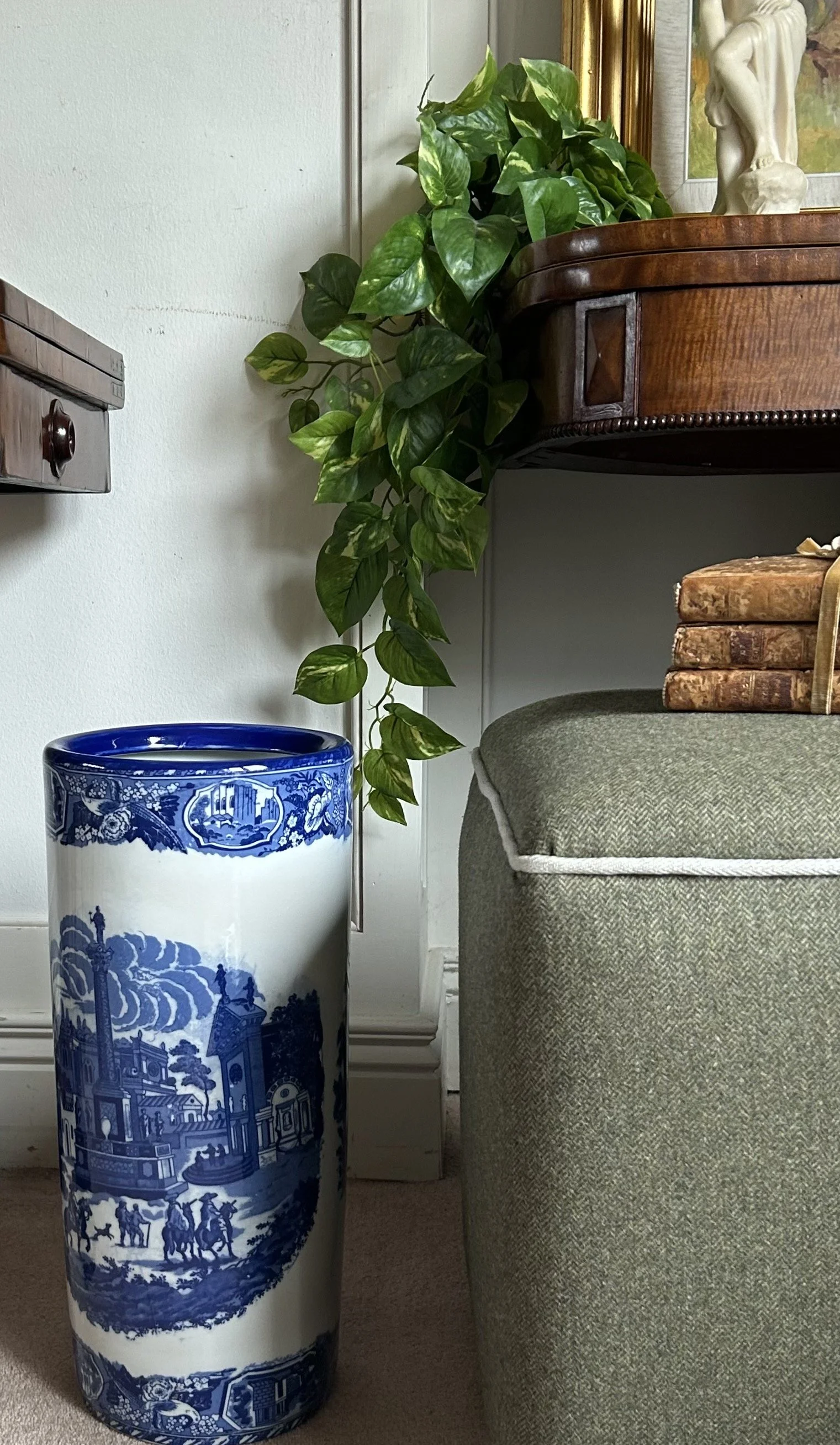 Blue & White Ceramic Umbrella Stand
