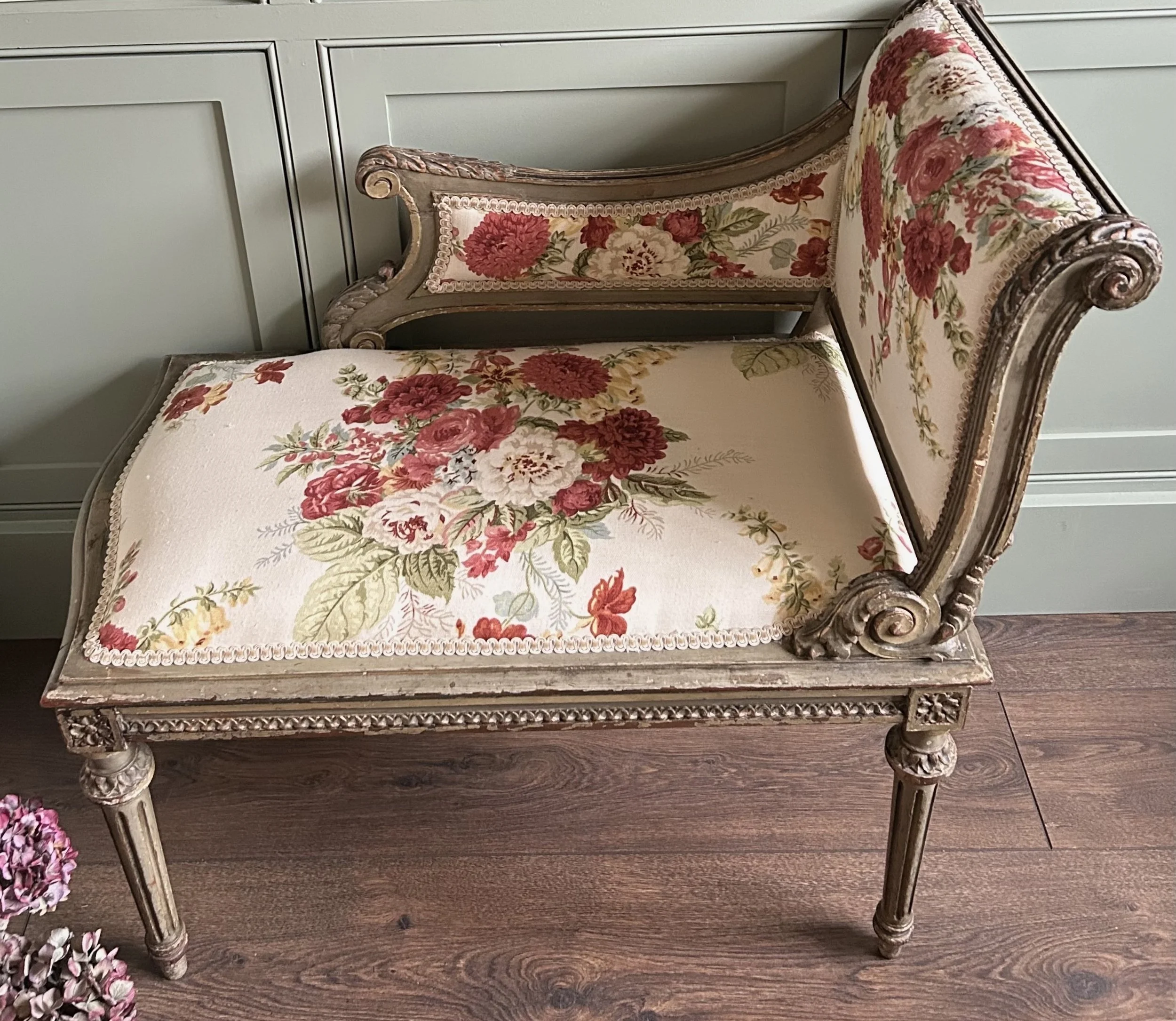 Newly Upholstered French Window Seat