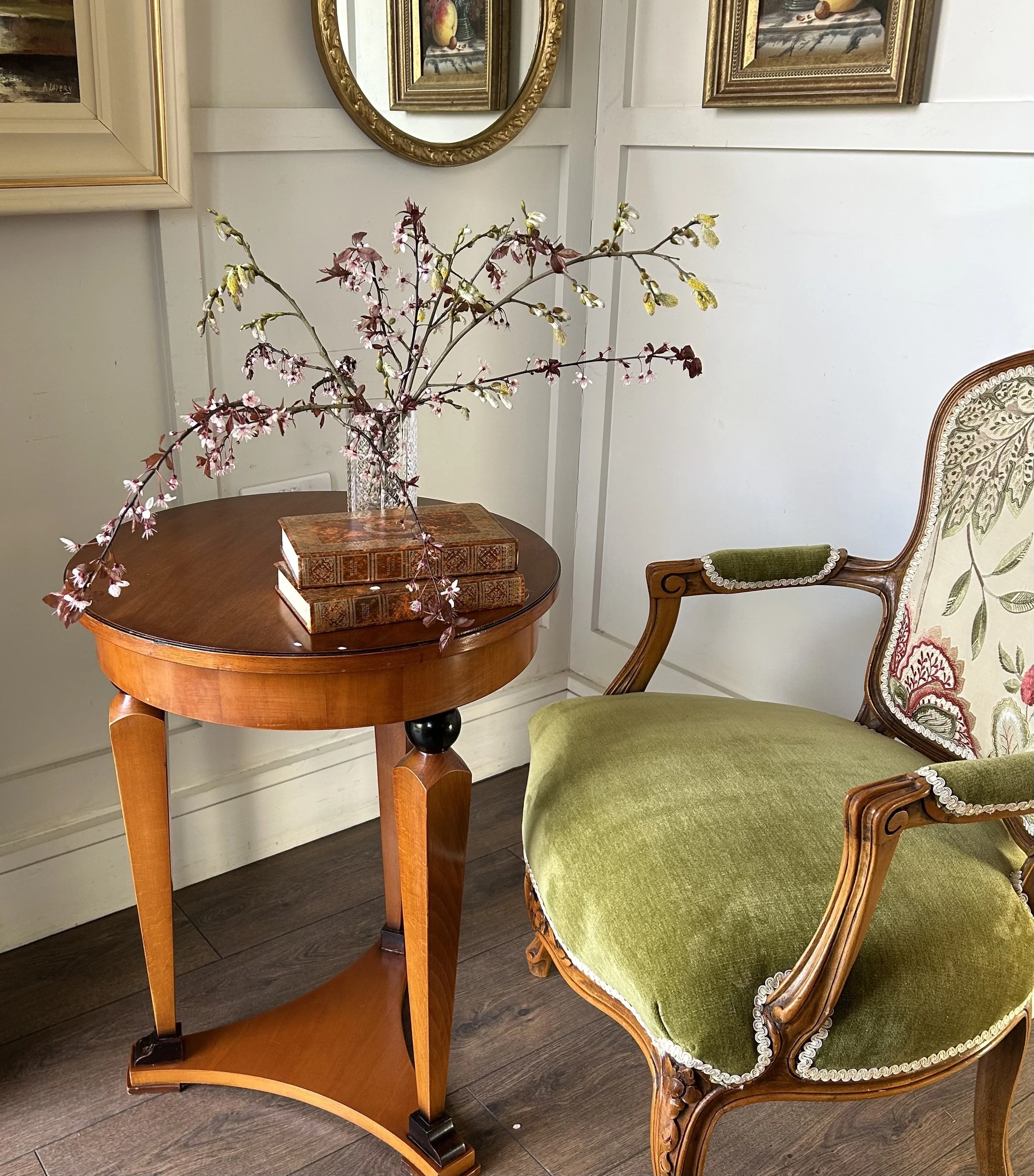 Round Satinwood Lamp Table