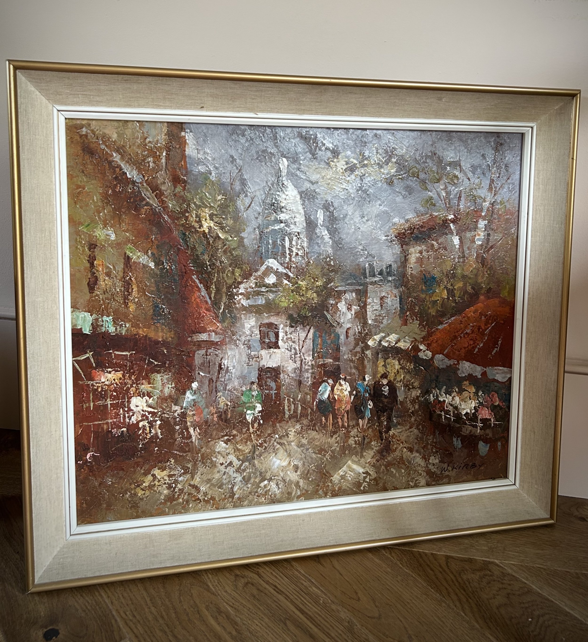 “Parisian Street Scene” Framed Oil On Board By W Kirby