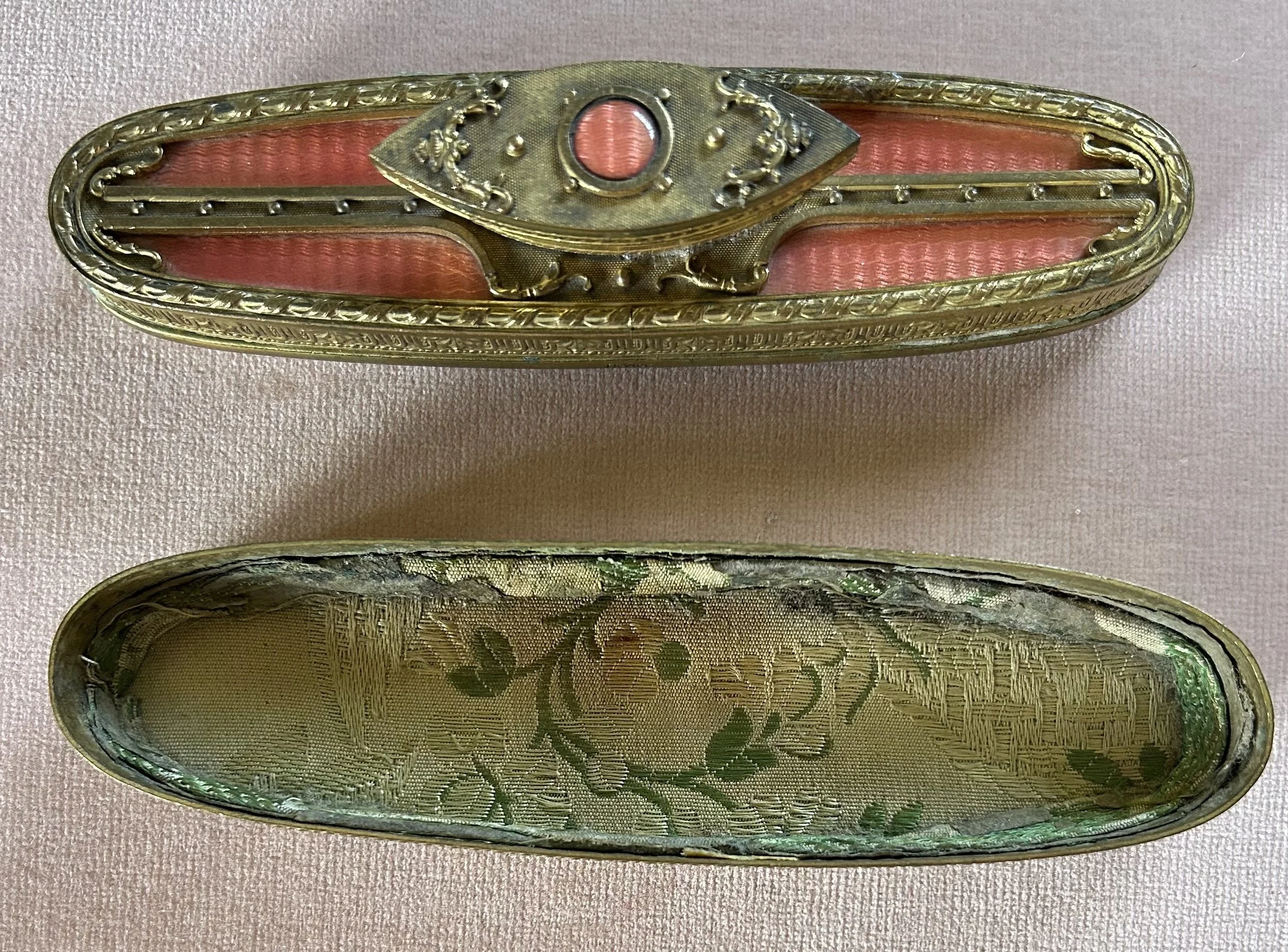 French Antique Gilt Brass Vanity Powder Box