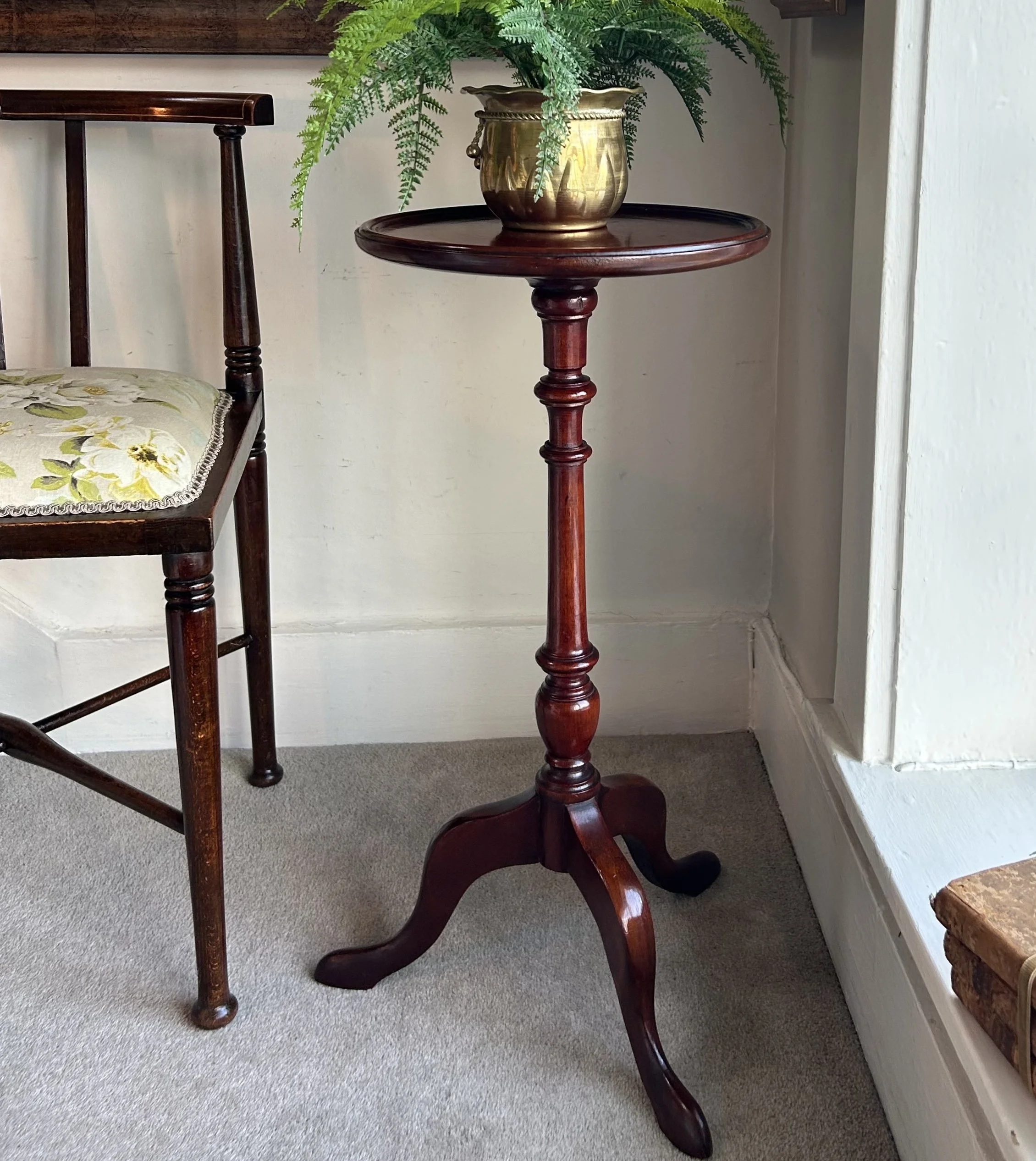 Mahogany Wine Table On Tripod Base