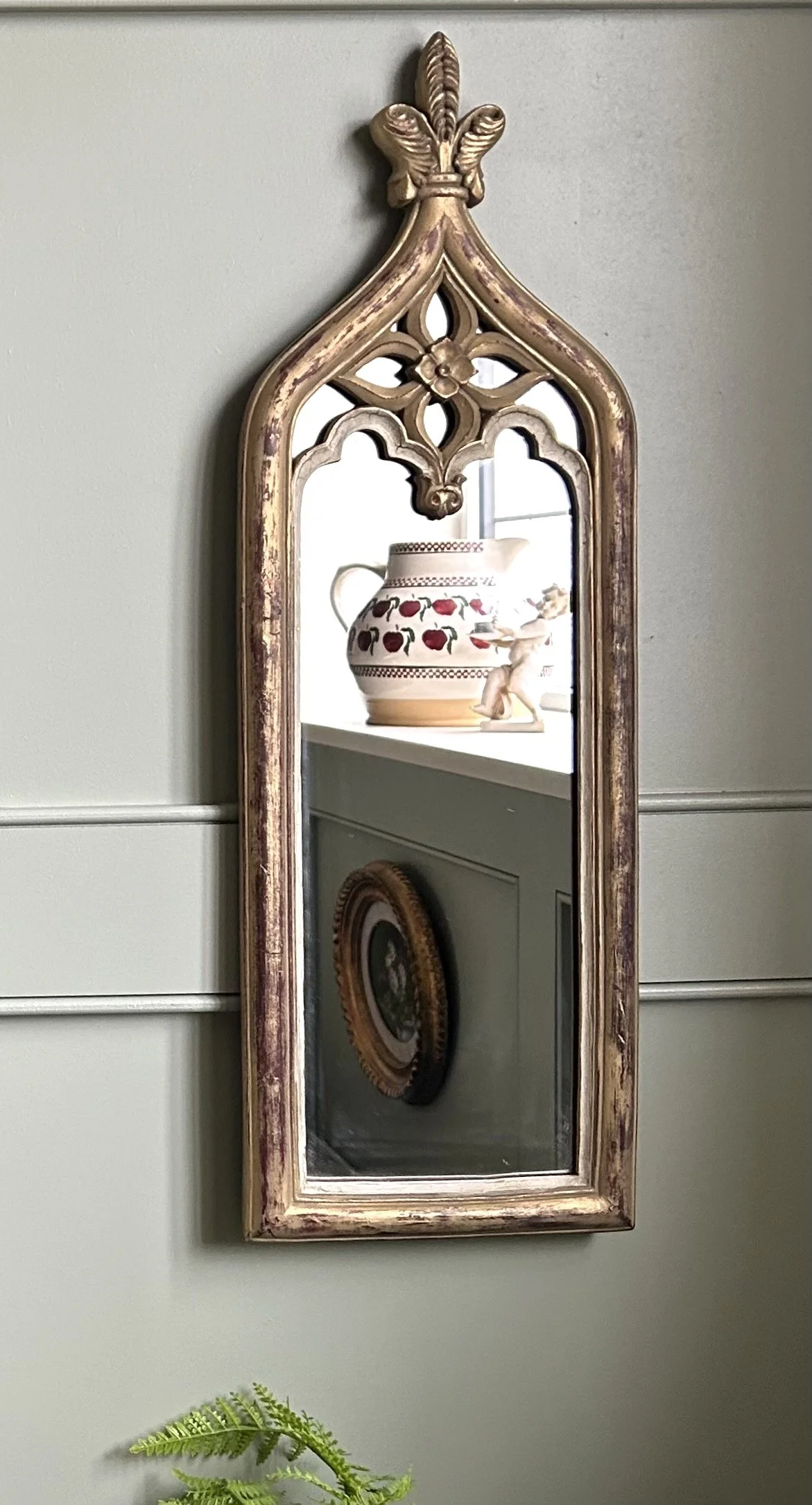 Gothic Style Giltwood Framed Mirror