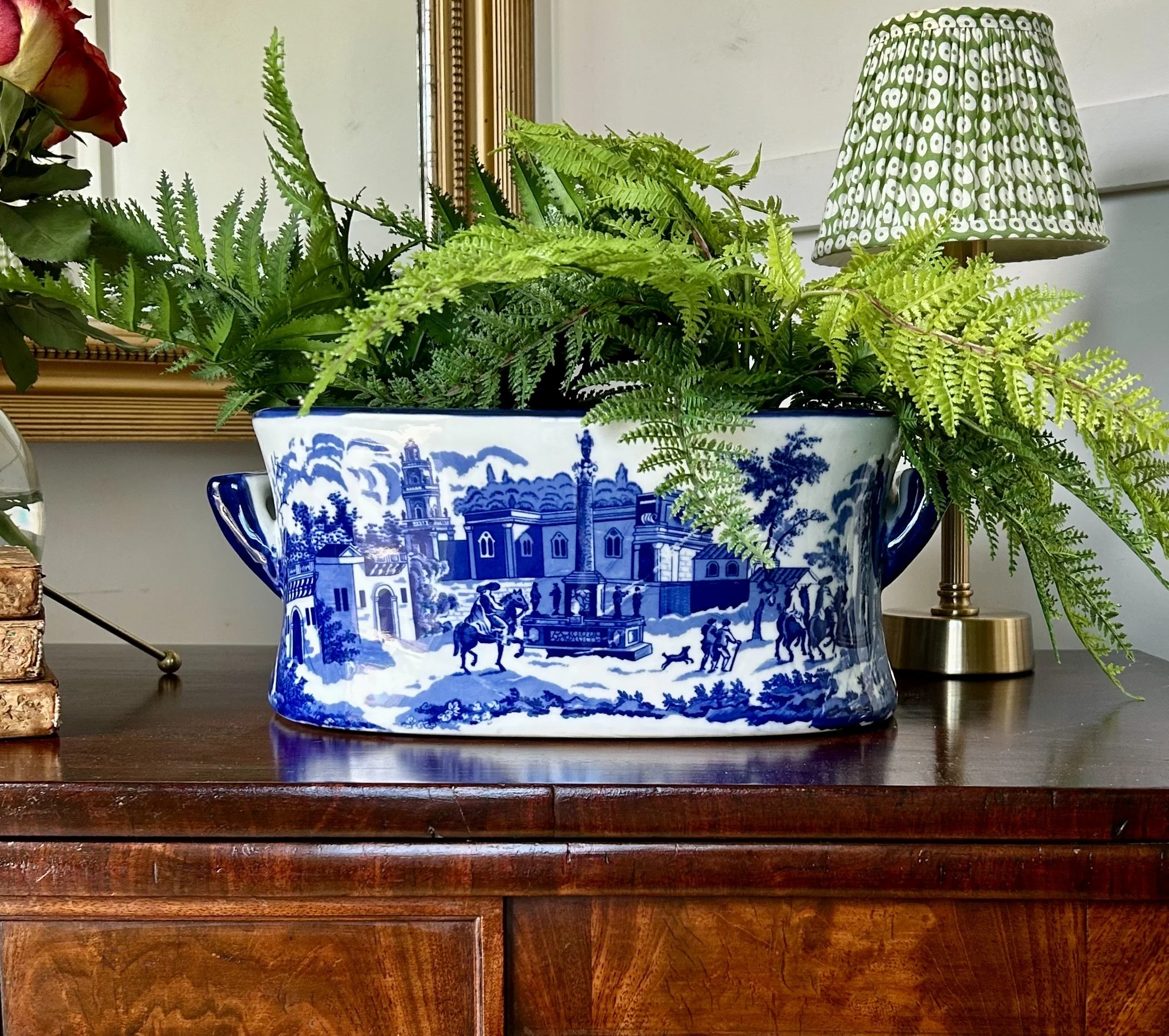 Blue & White Ceramic Jardeniere